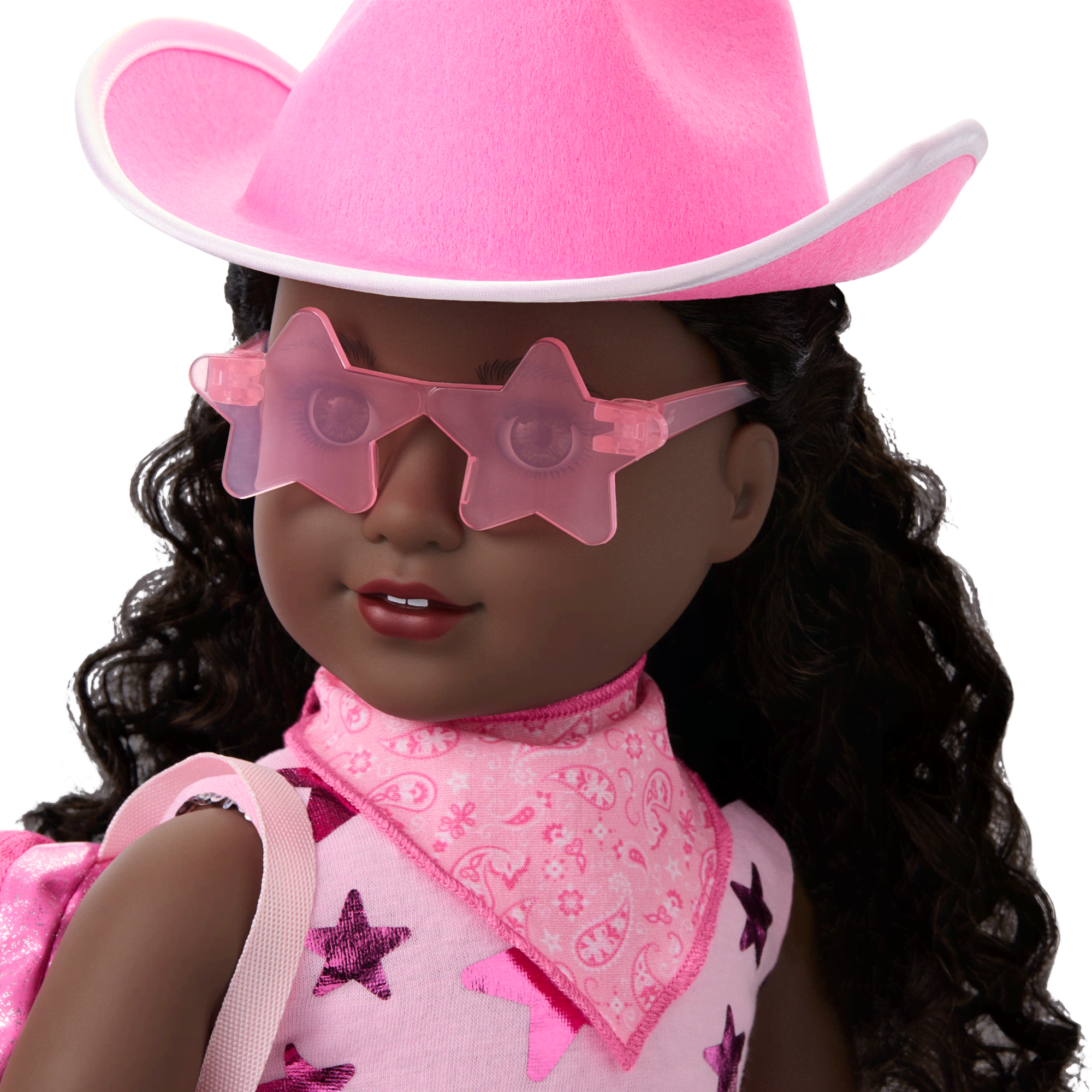 Glam Pink Cowgirl Outfit & Pink Spotted Cow Backpack & Accessory Set Bundle
