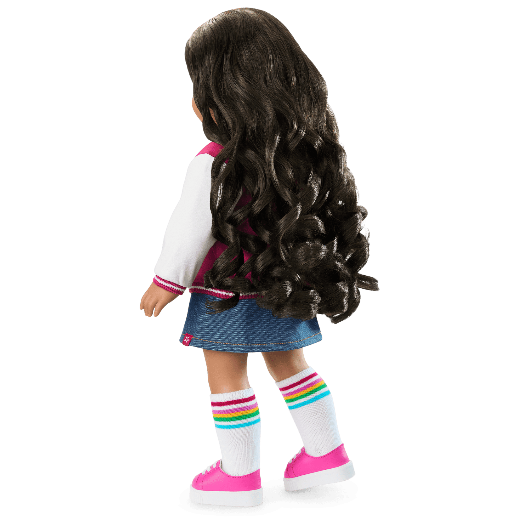 Truly Me™ 18-inch Doll #108 with curly black-brown hair