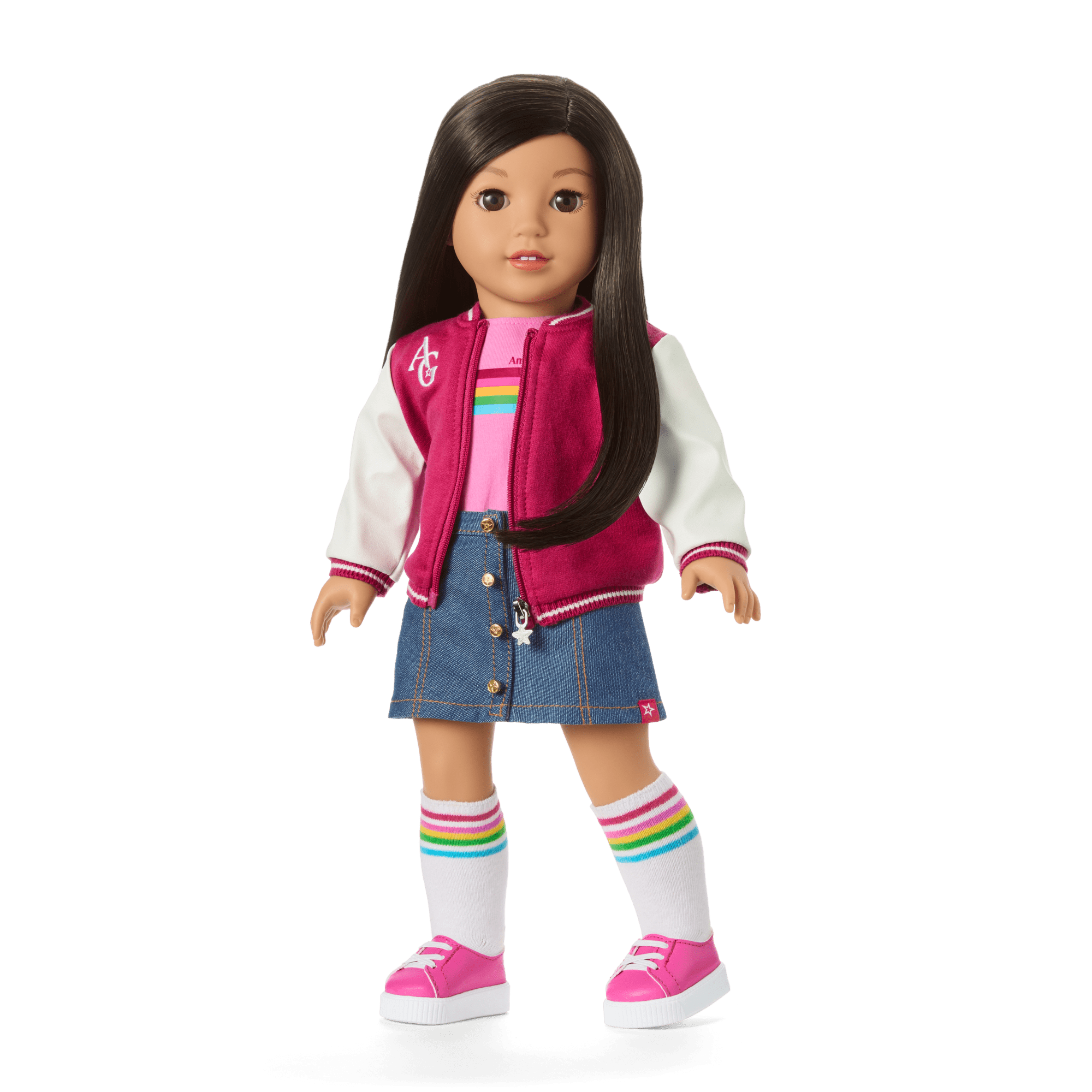 Truly Me™ 18-inch Doll #124 with straight black-brown hair