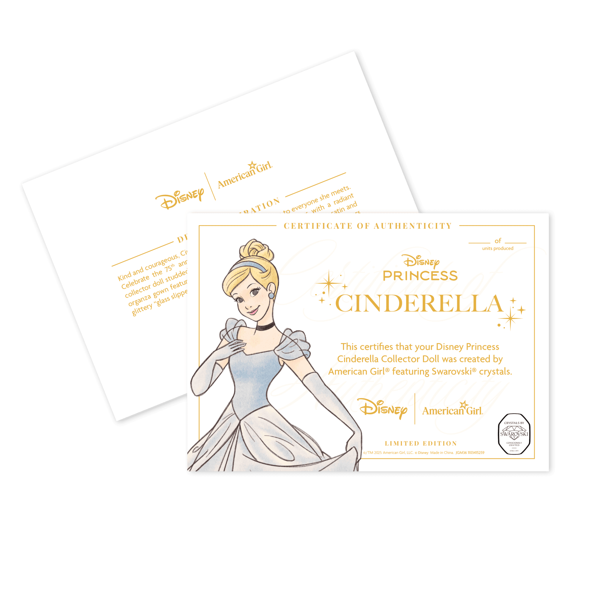 Disney Princess Cinderella 18-inch Doll by American Girl® Collector Series