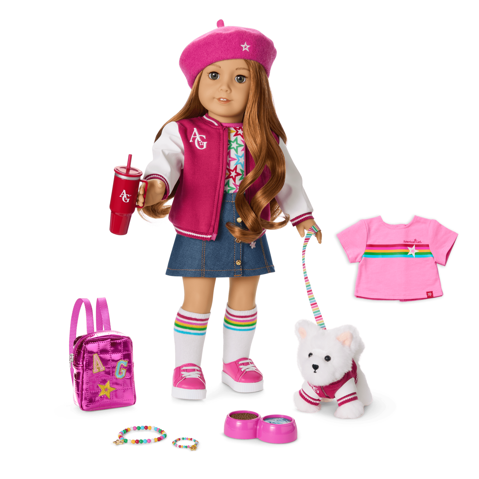 Truly Me™ 18-inch Doll #103, Puppy, Mini Backpack & Accessories AG™ Star Squad Bundle