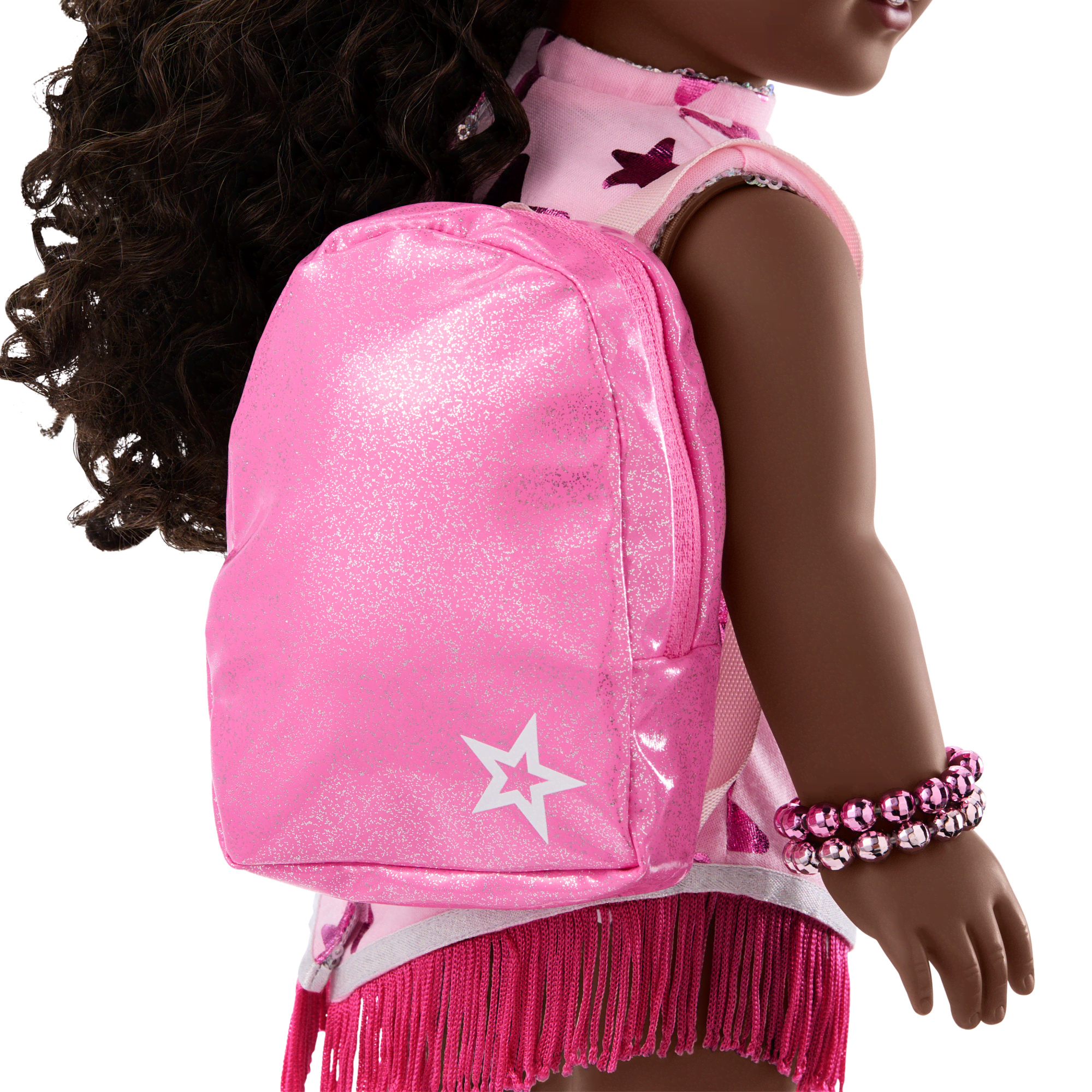Pink Spotted Cow Backpack & Accessory Set for 18-inch Dolls