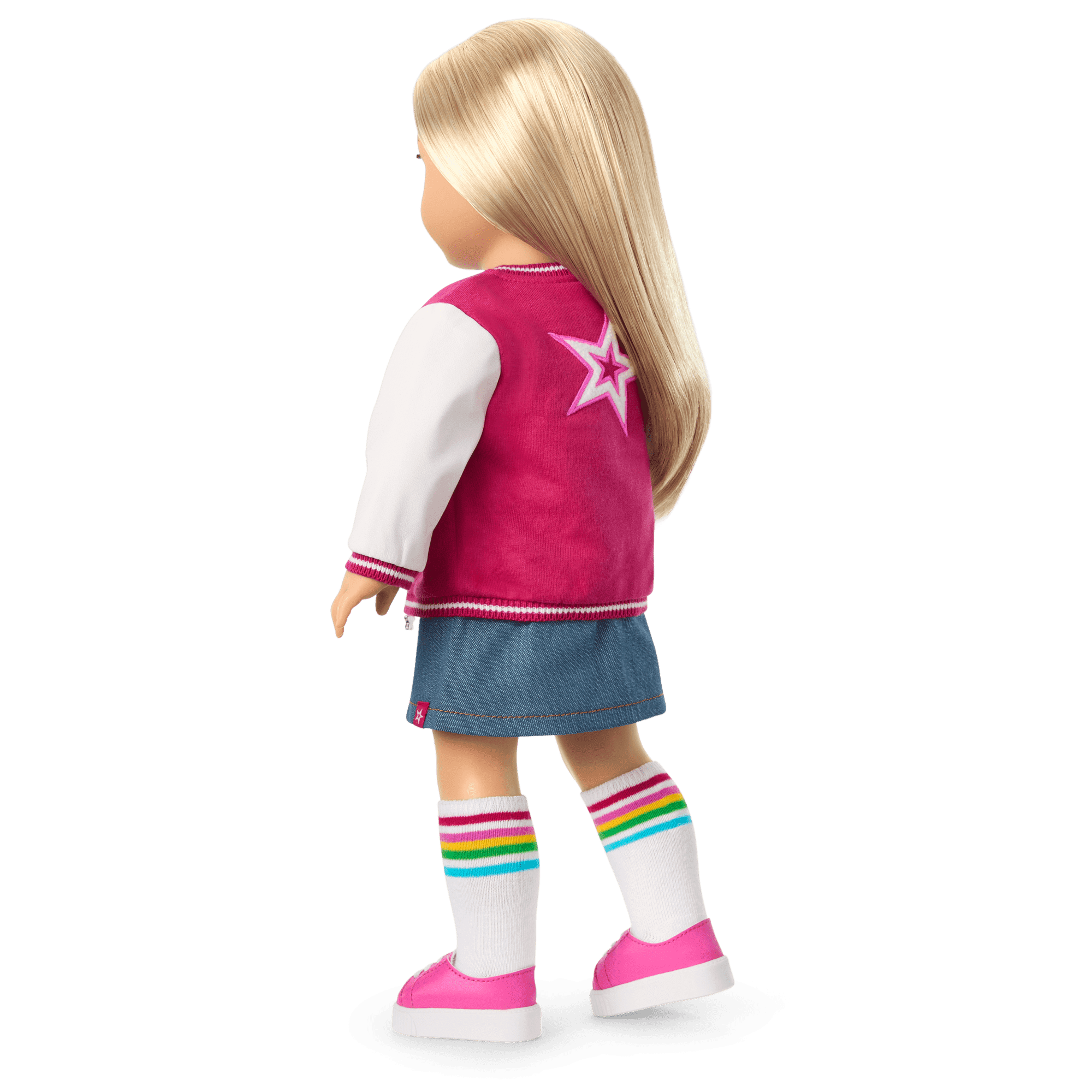 Truly Me™ 18-inch Doll #100 with straight layered blonde hair