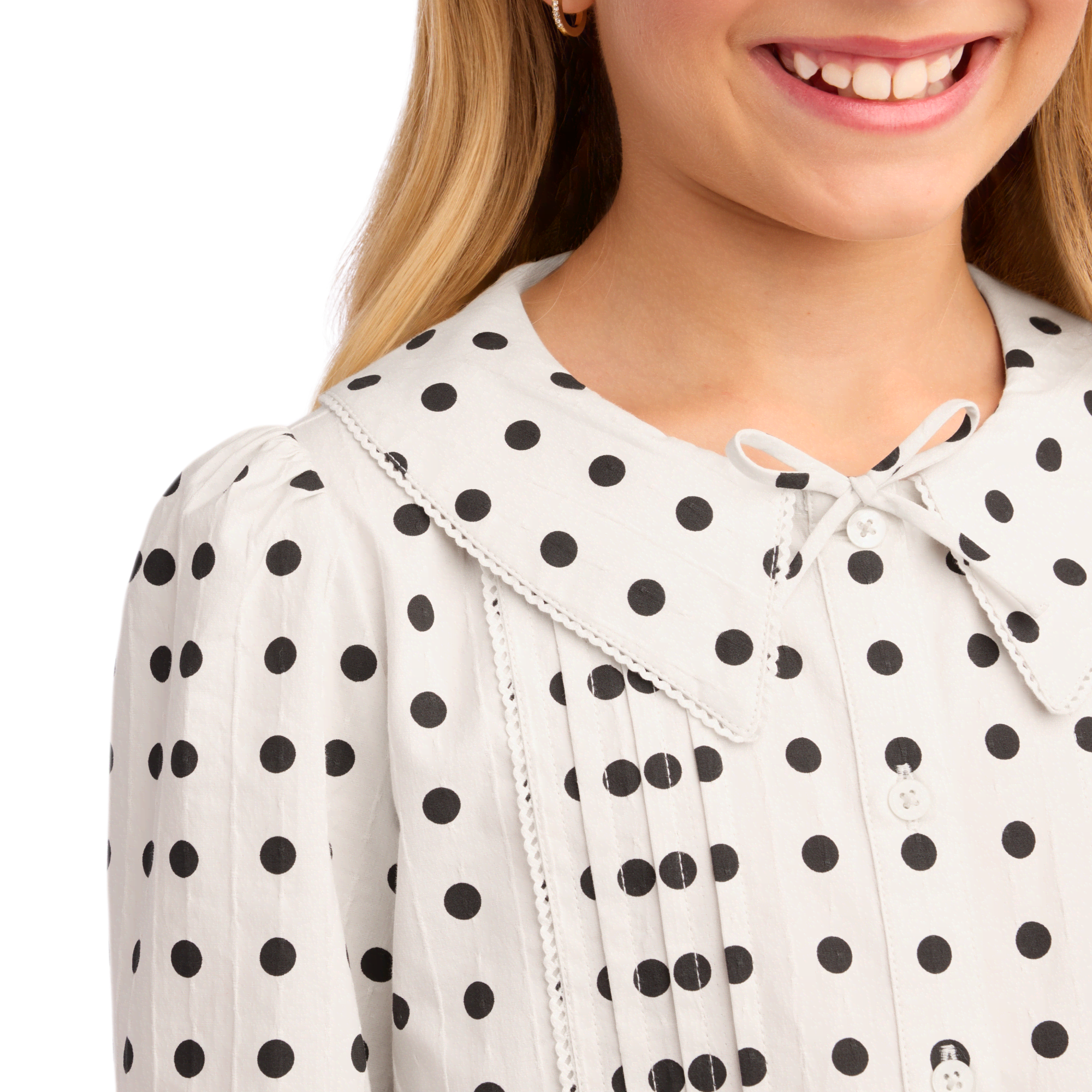 American Girl® x J.Crew Puff-Sleeve Polka-Dot Top for Girls