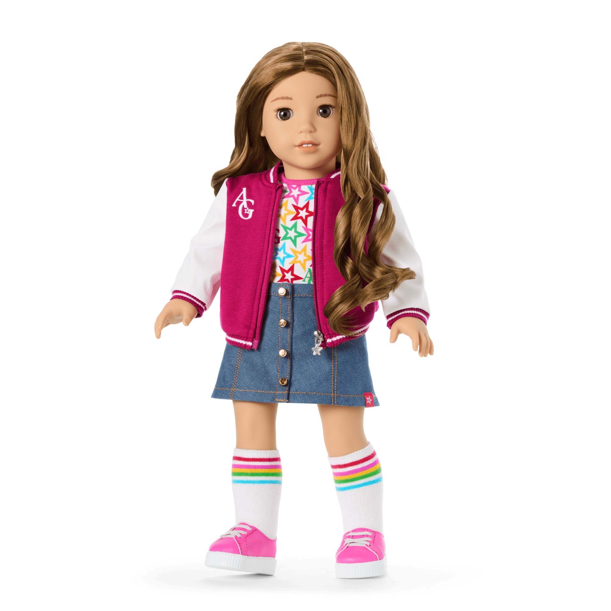 Truly Me™ 18-inch Doll #118 with curly caramel hair