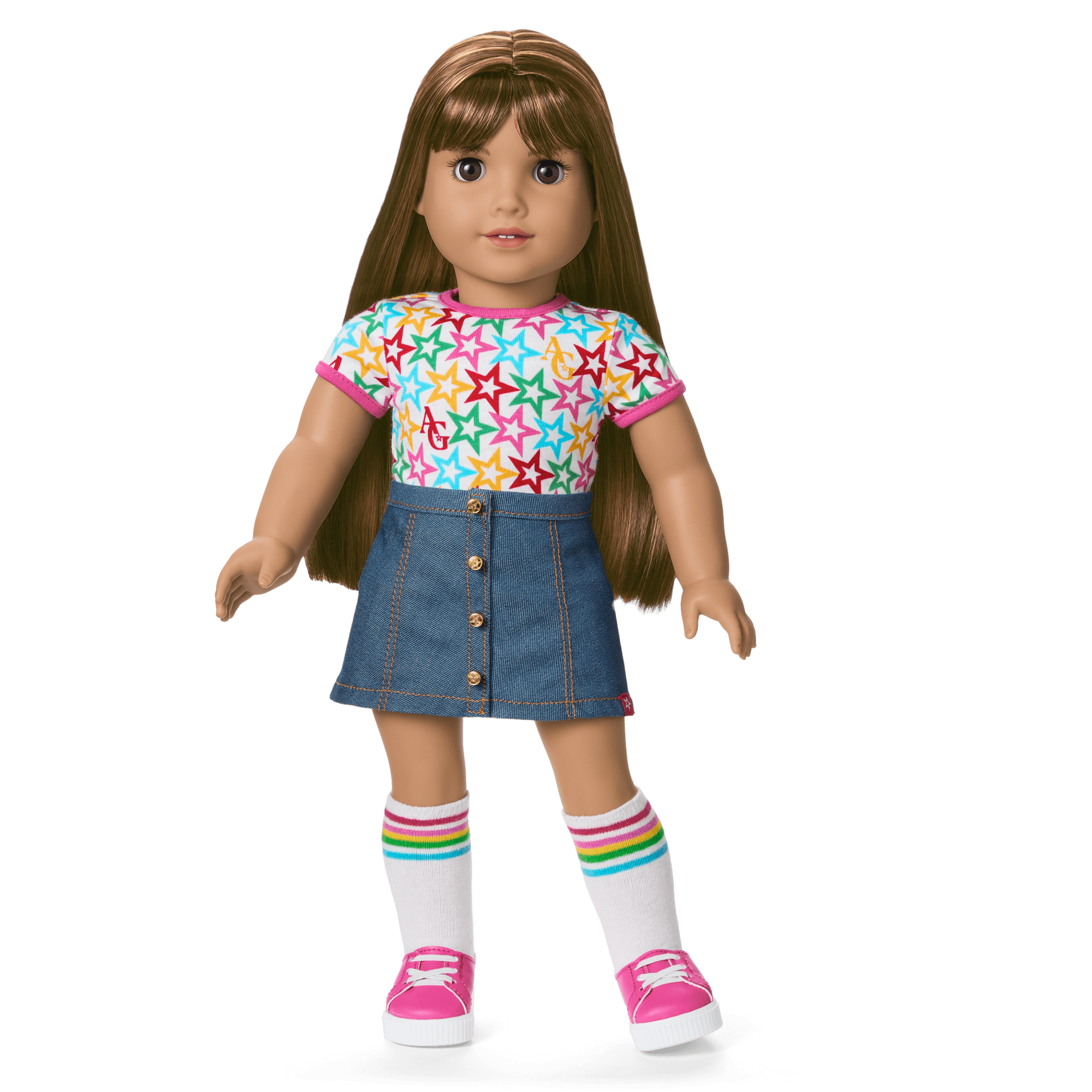 Truly Me™ 18-inch Doll #122 with straight dark-brown hair