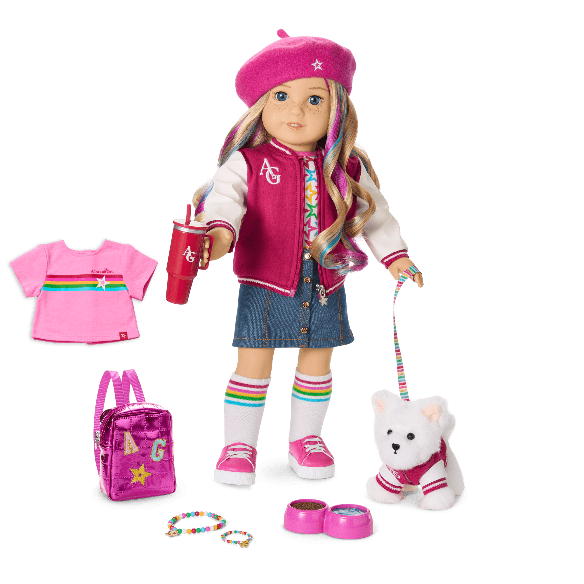 Truly Me™ 18-inch Doll #110, Puppy, Mini Backpack & Accessories AG™ Star Squad Bundle