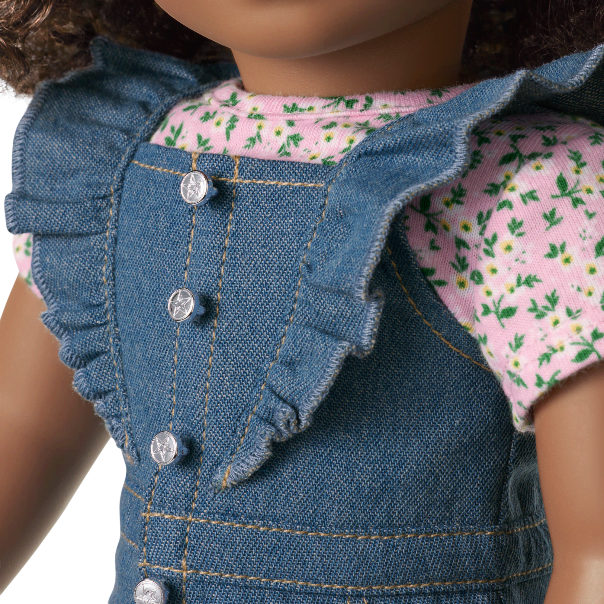 Chestnut Charm Horse & Western Flowers Denim Jumpsuit for 18-inch Dolls