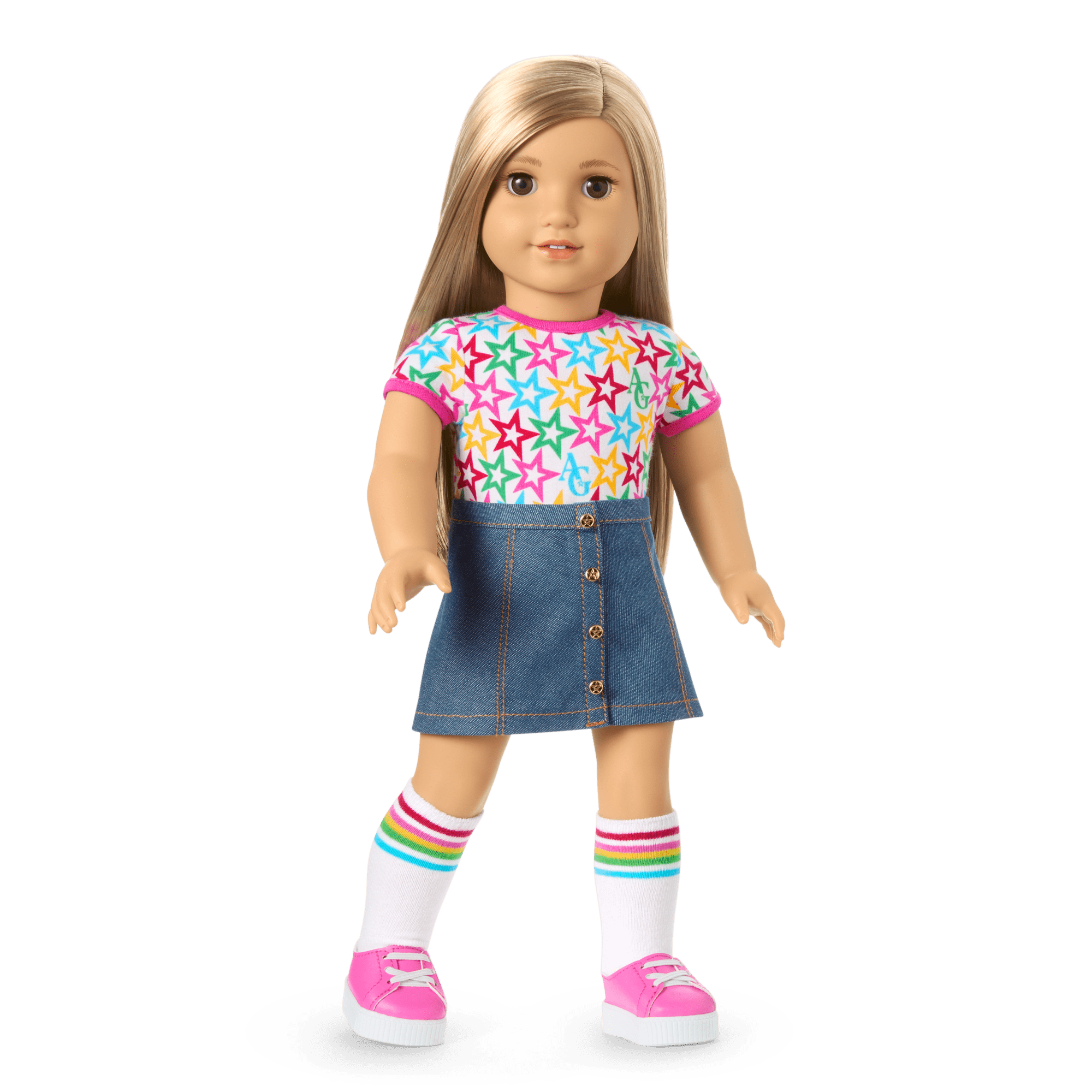 Truly Me™ 18-inch Doll #131 with straight blonde hair