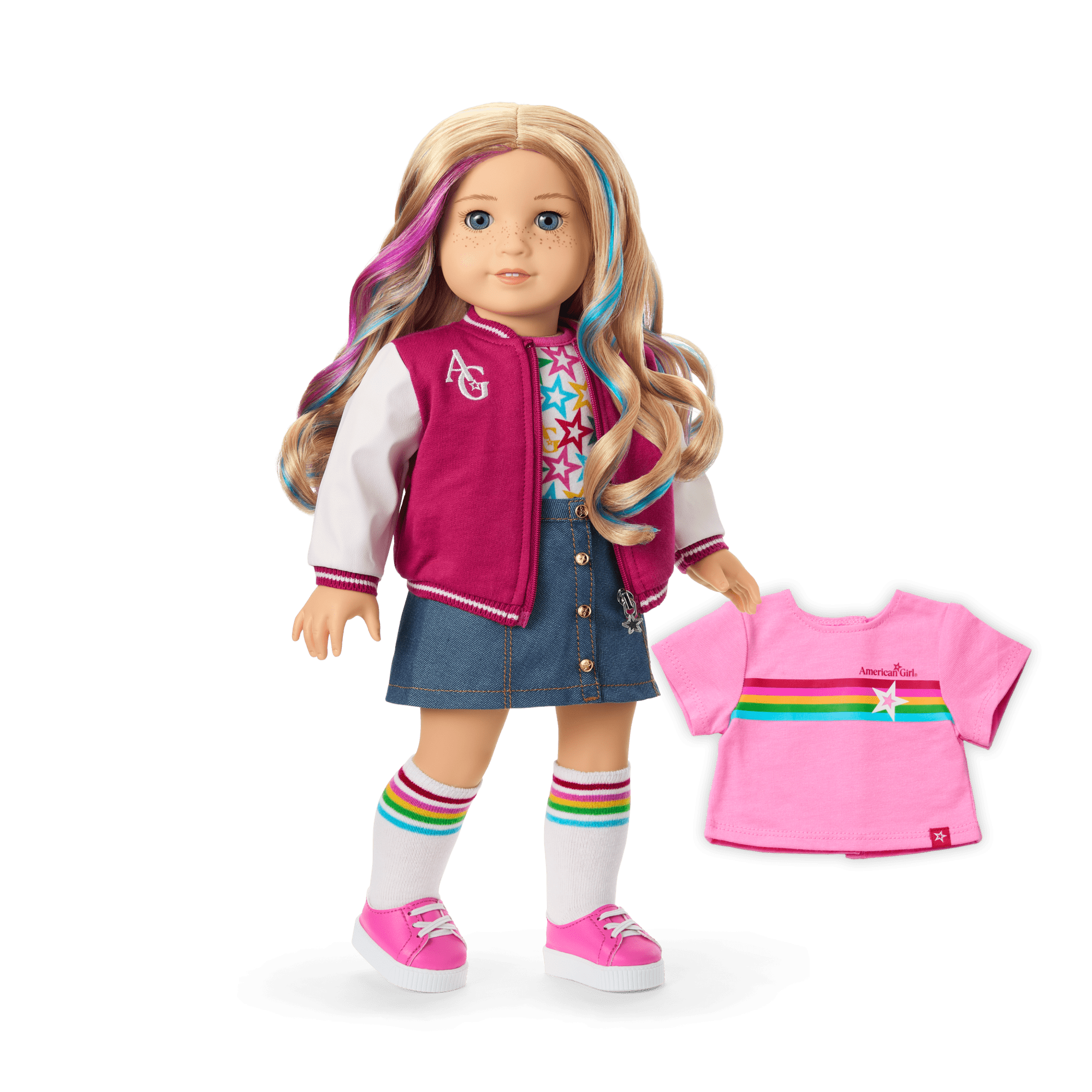 Truly Me™ 18-inch Doll #110 with wavy blonde hair