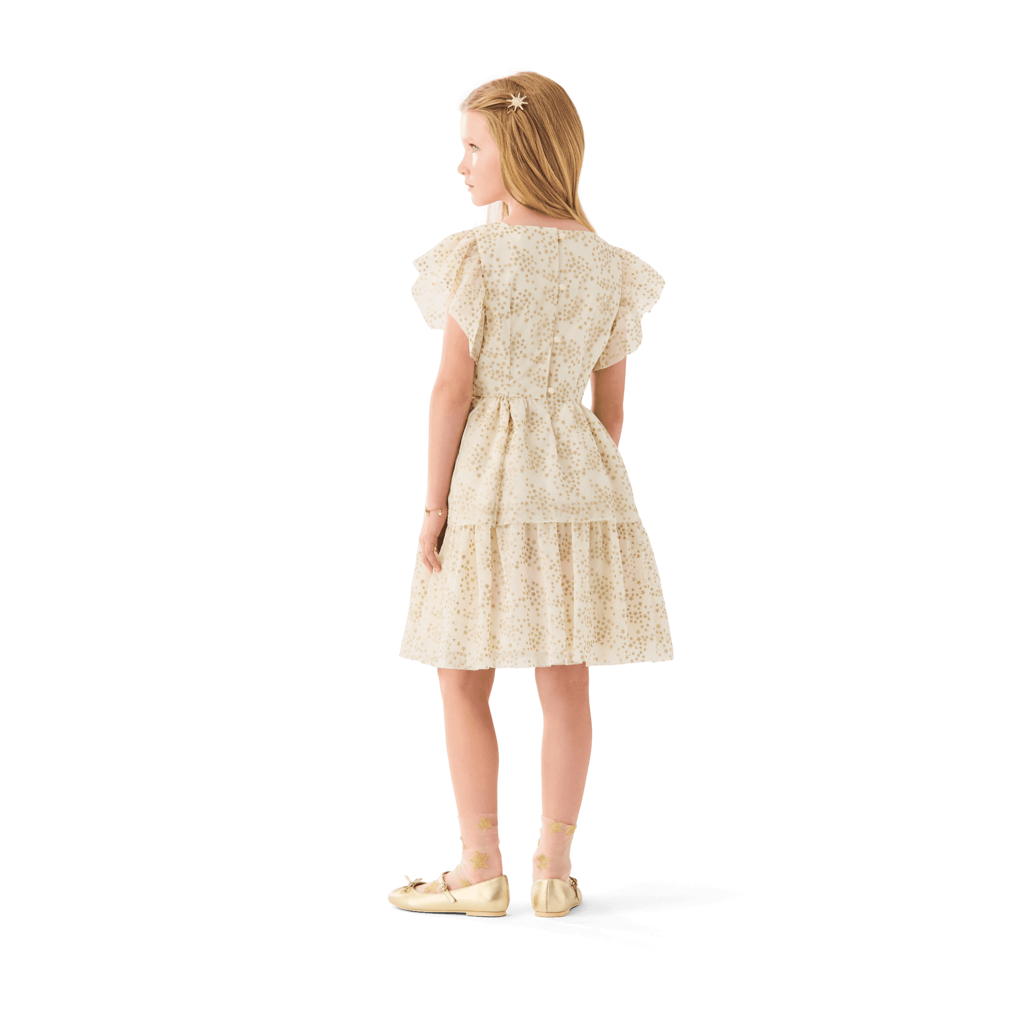 American Girl® x Janie and Jack Sparkly Cream Celebration Dress for Little Girls &