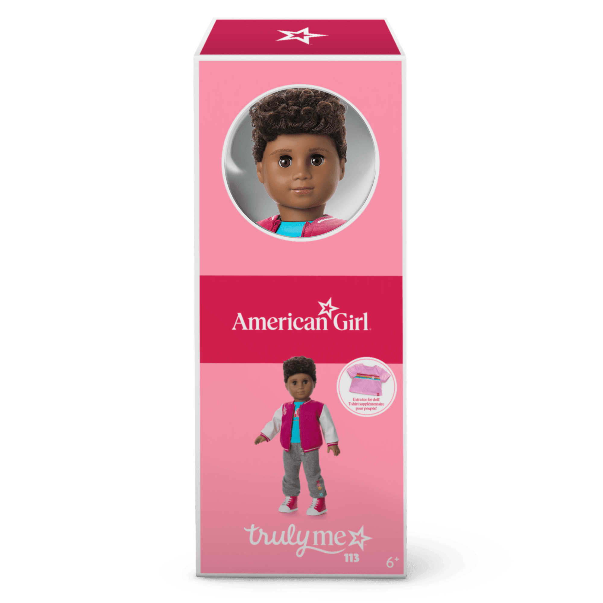 Truly Me™ 18-inch Doll #113 with curly dark-brown hair