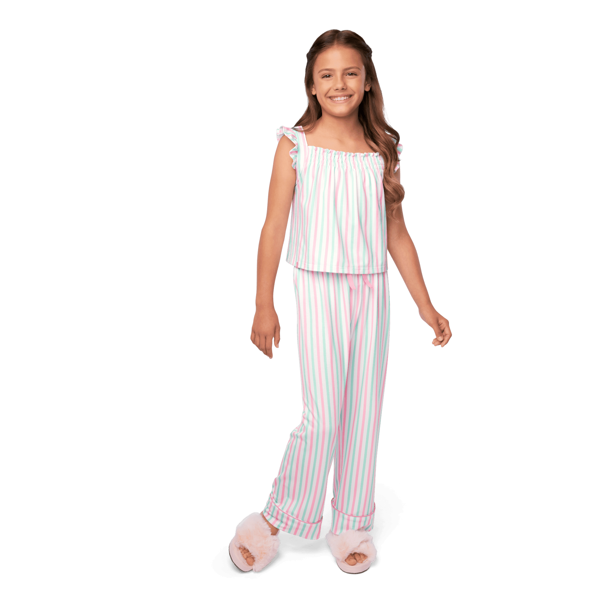 Raquel’s™ Coastal Stripes Pajamas for Girls & 18-inch Dolls