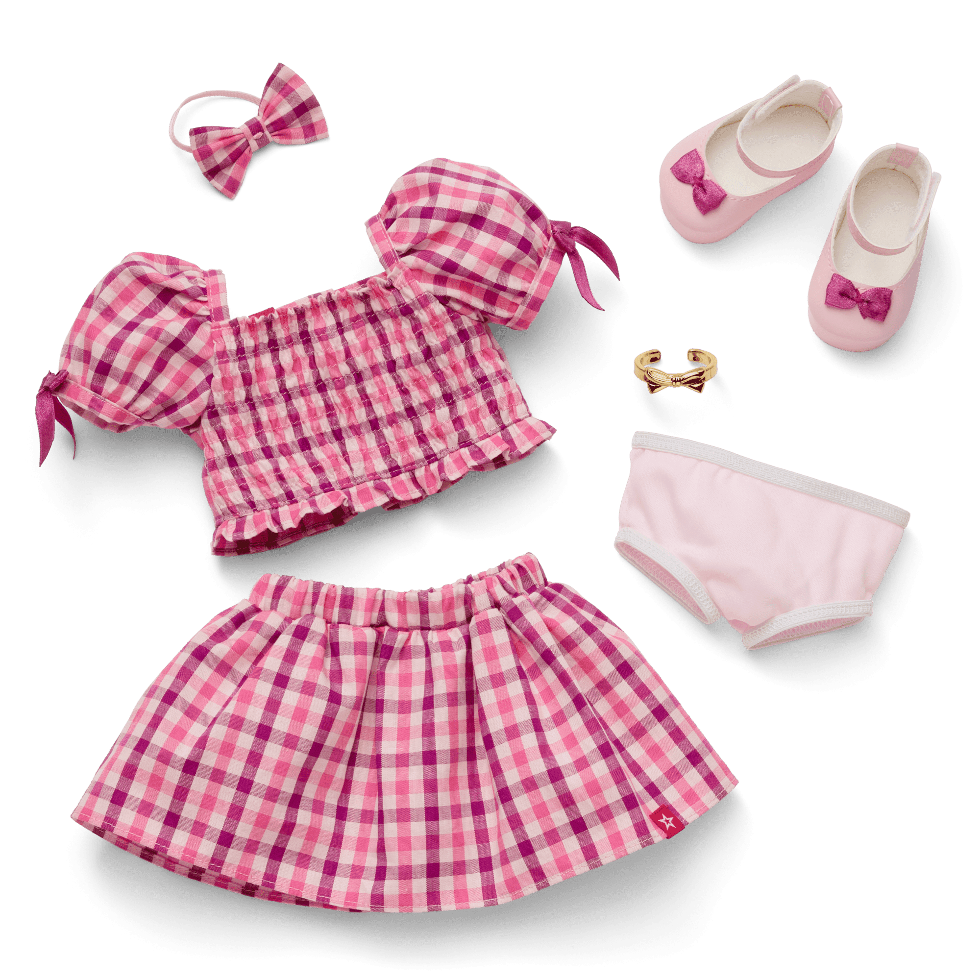 Raquel’s™ Gingham Ruffle Outfit for Girls & 18-inch Dolls + Raquel Doll (Girl of the Year™ 2026)