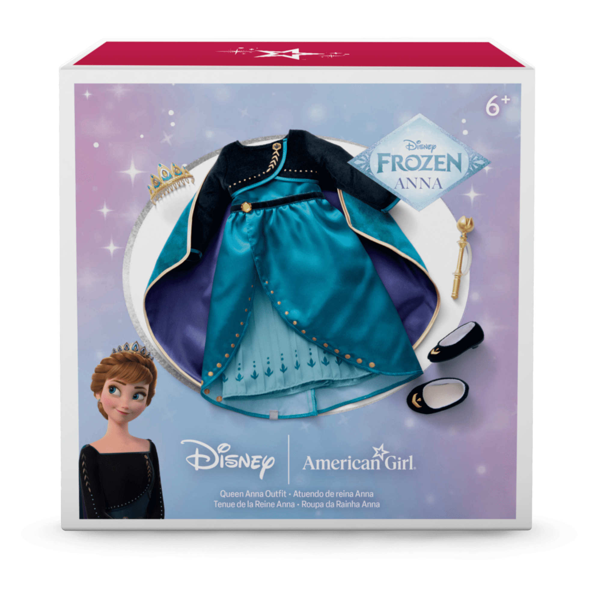 Disney Frozen Queen Anna Outfit & Accessories for 18-inch Dolls by American Girl®
