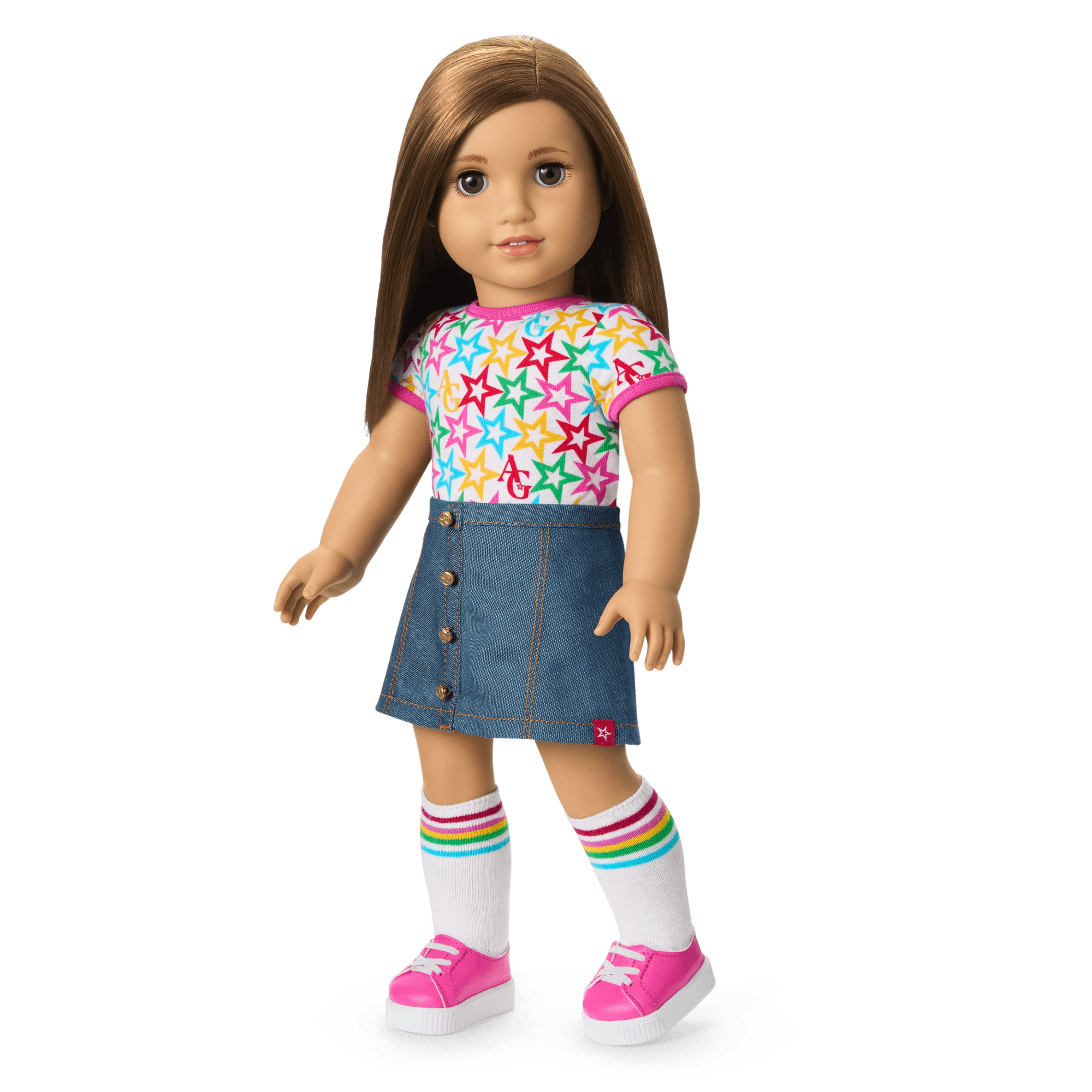 Truly Me™ 18-inch Doll #107 with straight brown hair