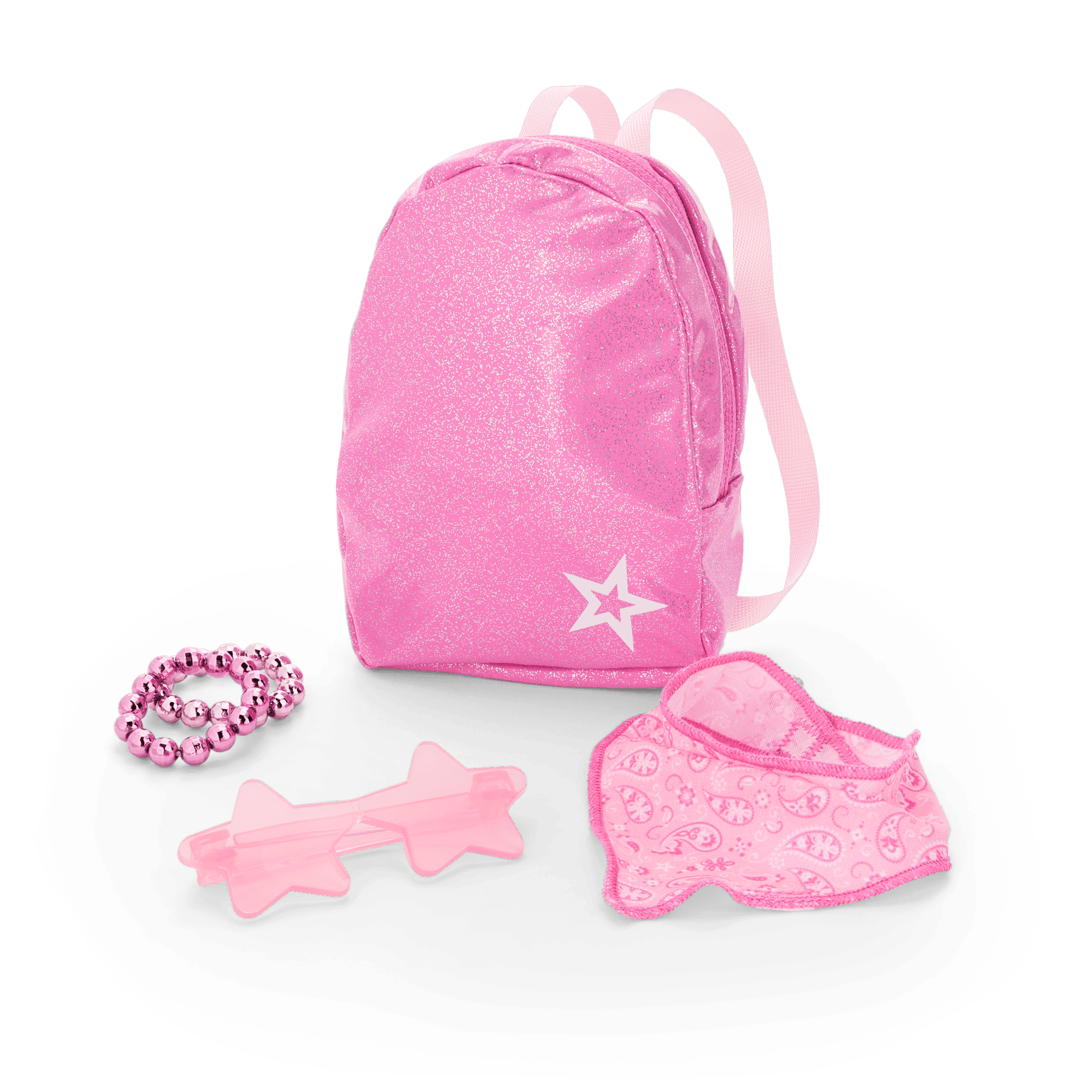 Pink Spotted Cow Backpack & Accessory Set for 18-inch Dolls
