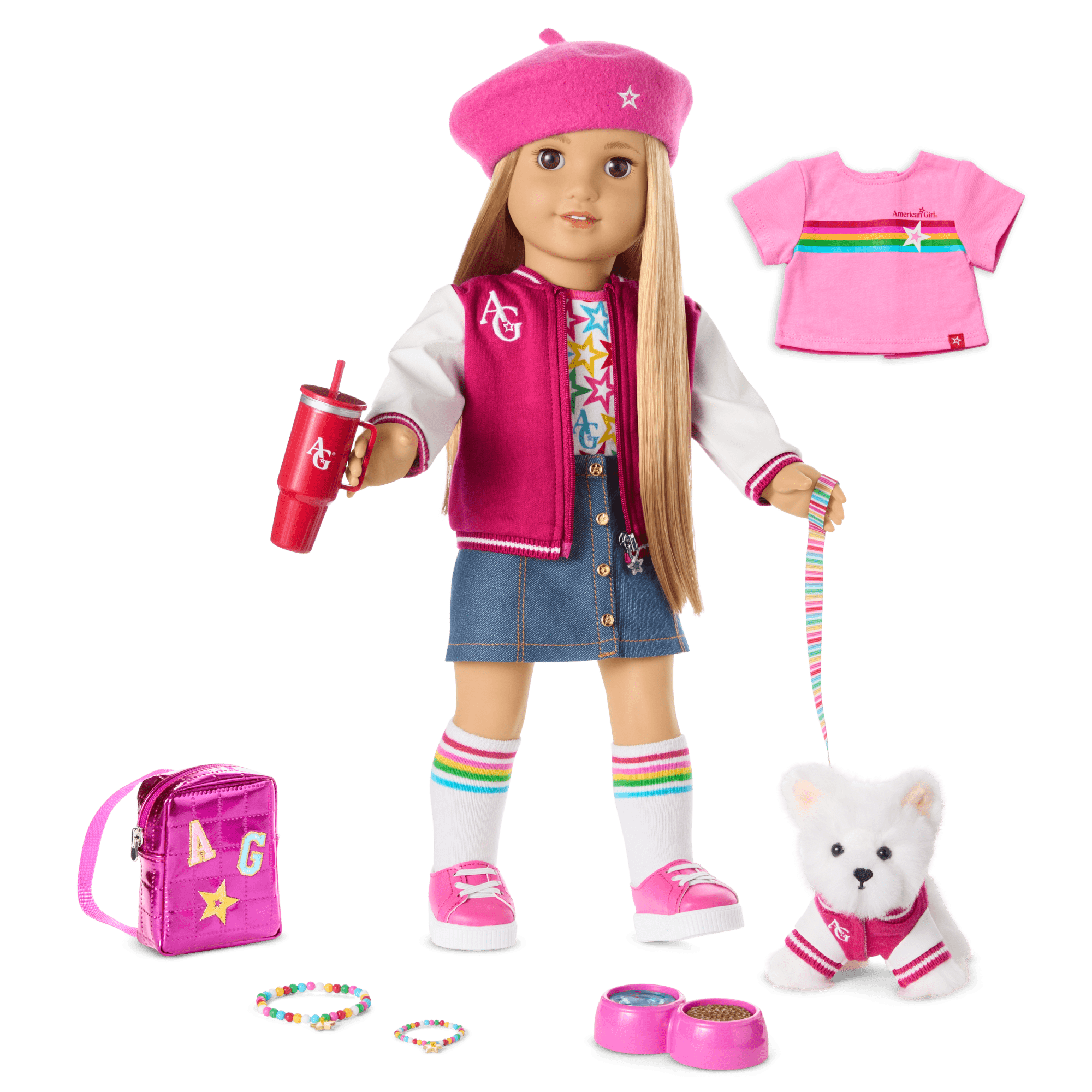 Truly Me™ 18-inch Doll #131, Puppy, Mini Backpack & Accessories AG™ Star Squad Bundle