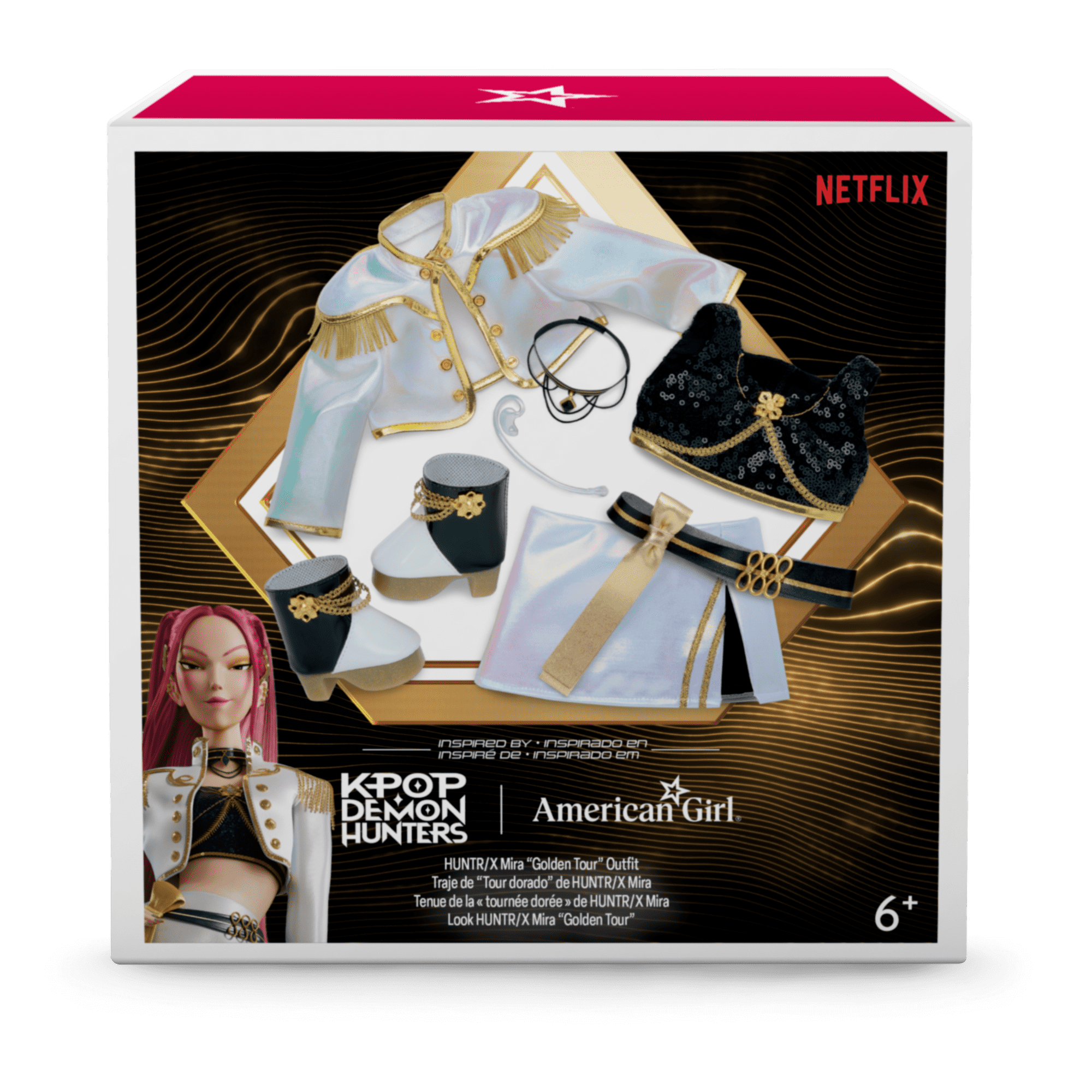 American Girl® x KPop Demon Hunters HUNTR/X Mira “Golden Tour” Outfit for 18-inch Dolls