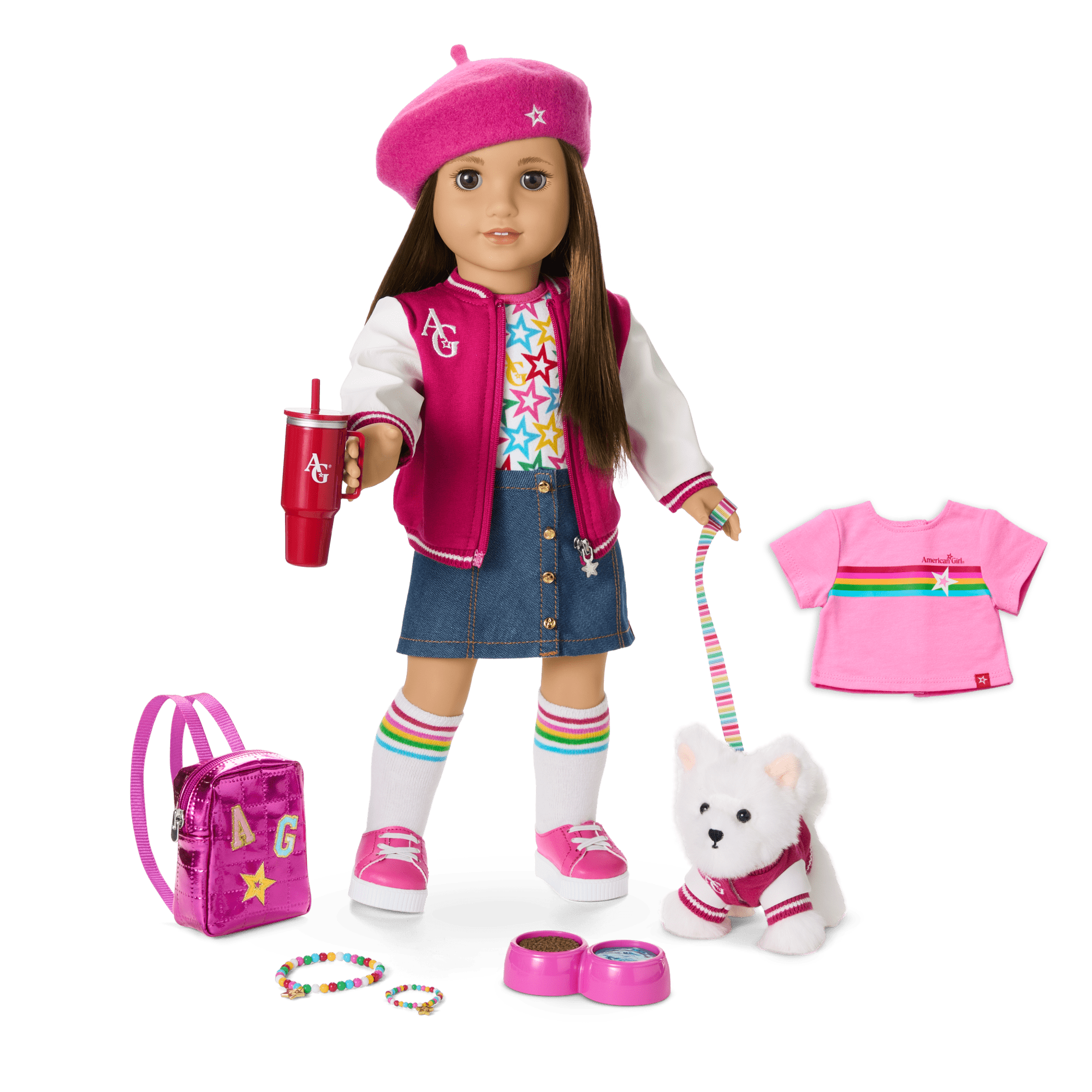 Truly Me™ 18-inch Doll #107, Puppy, Mini Backpack & Accessories AG™ Star Squad Bundle