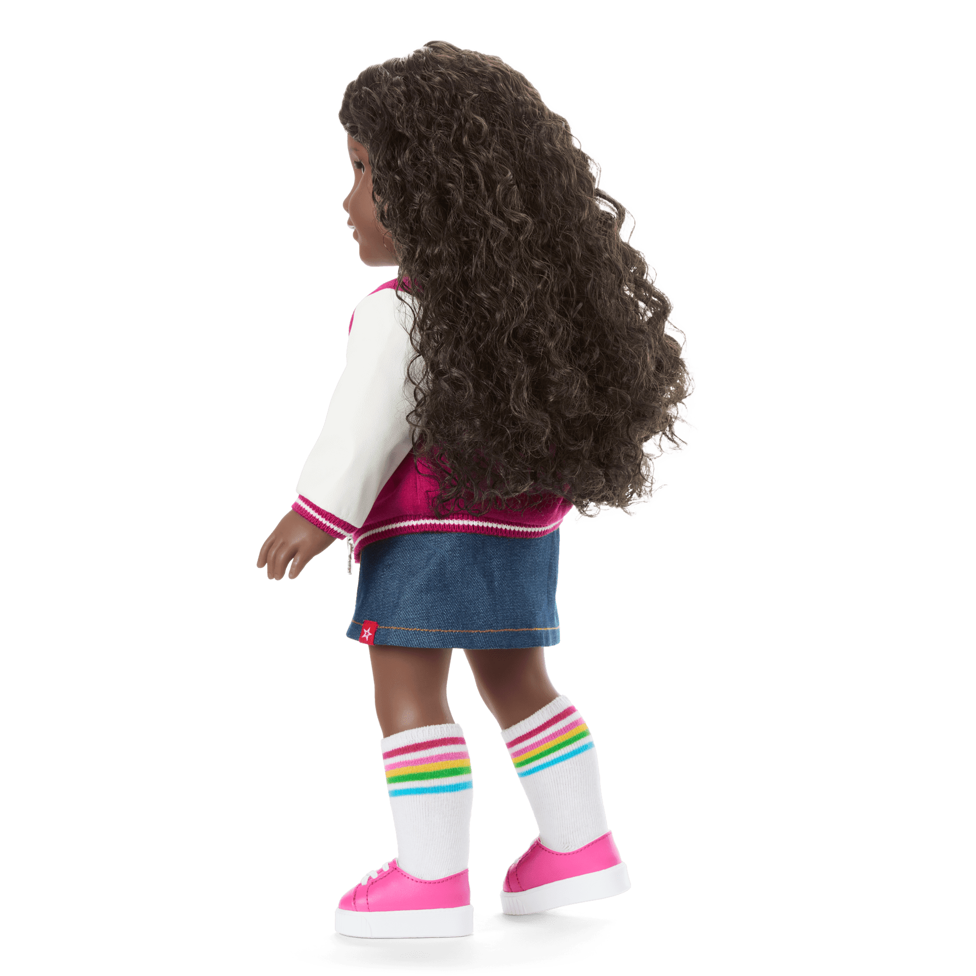 Truly Me™ 18-inch Doll #127 with curly dark-brown hair