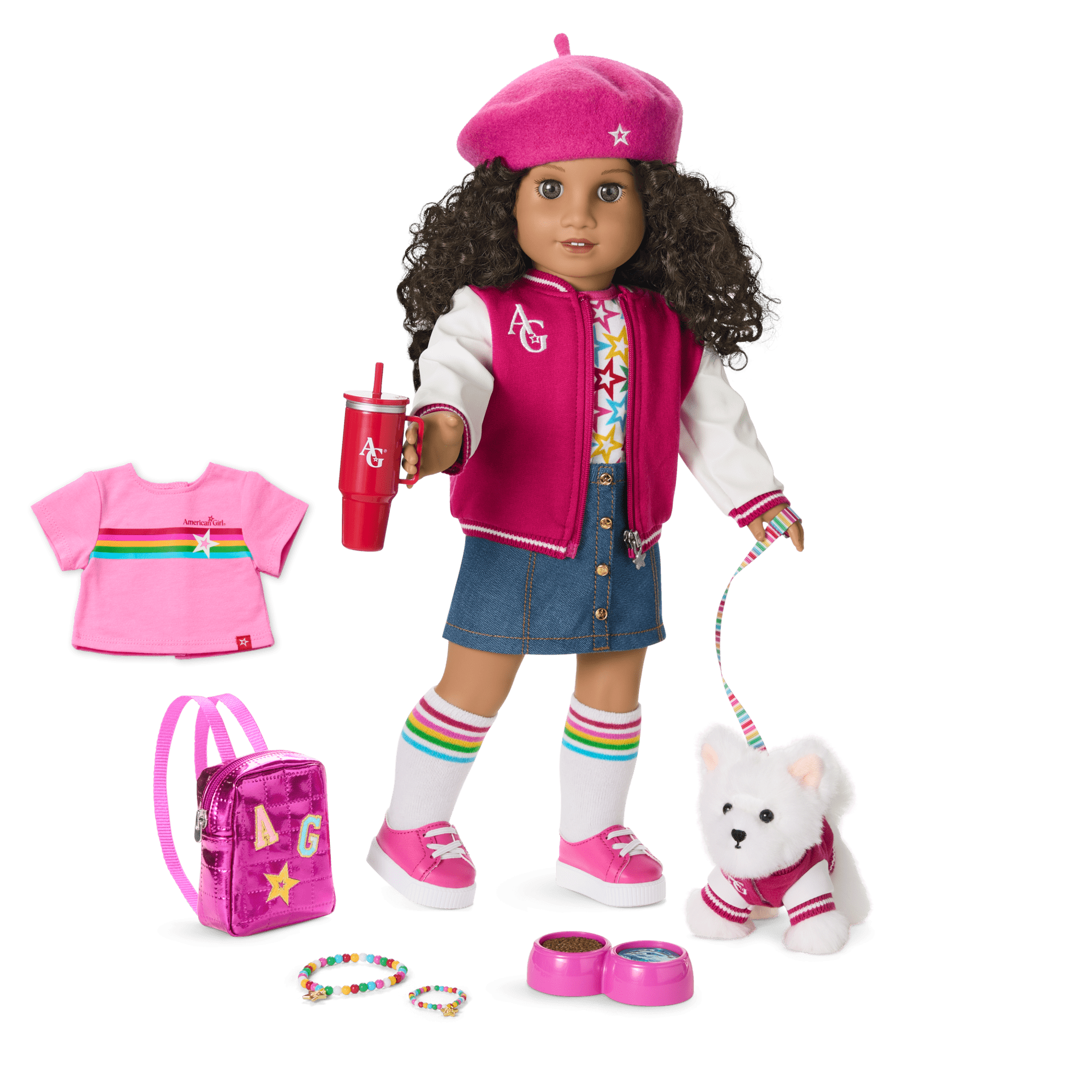 Truly Me™ 18-inch Doll #132, Puppy, Mini Backpack & Accessories AG™ Star Squad Bundle
