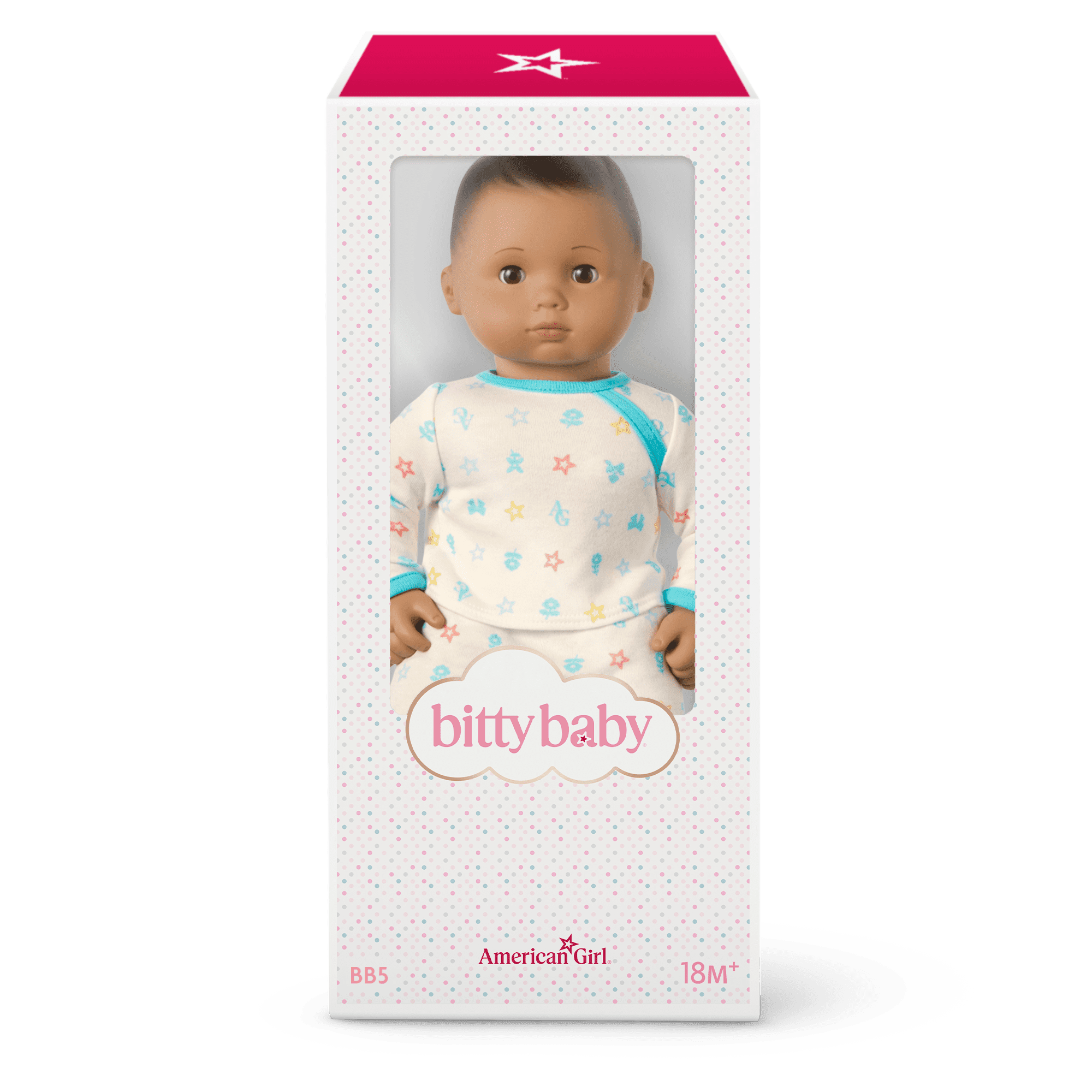 Bitty Baby® Doll #5 with dark-brown hair in Pastel Blue