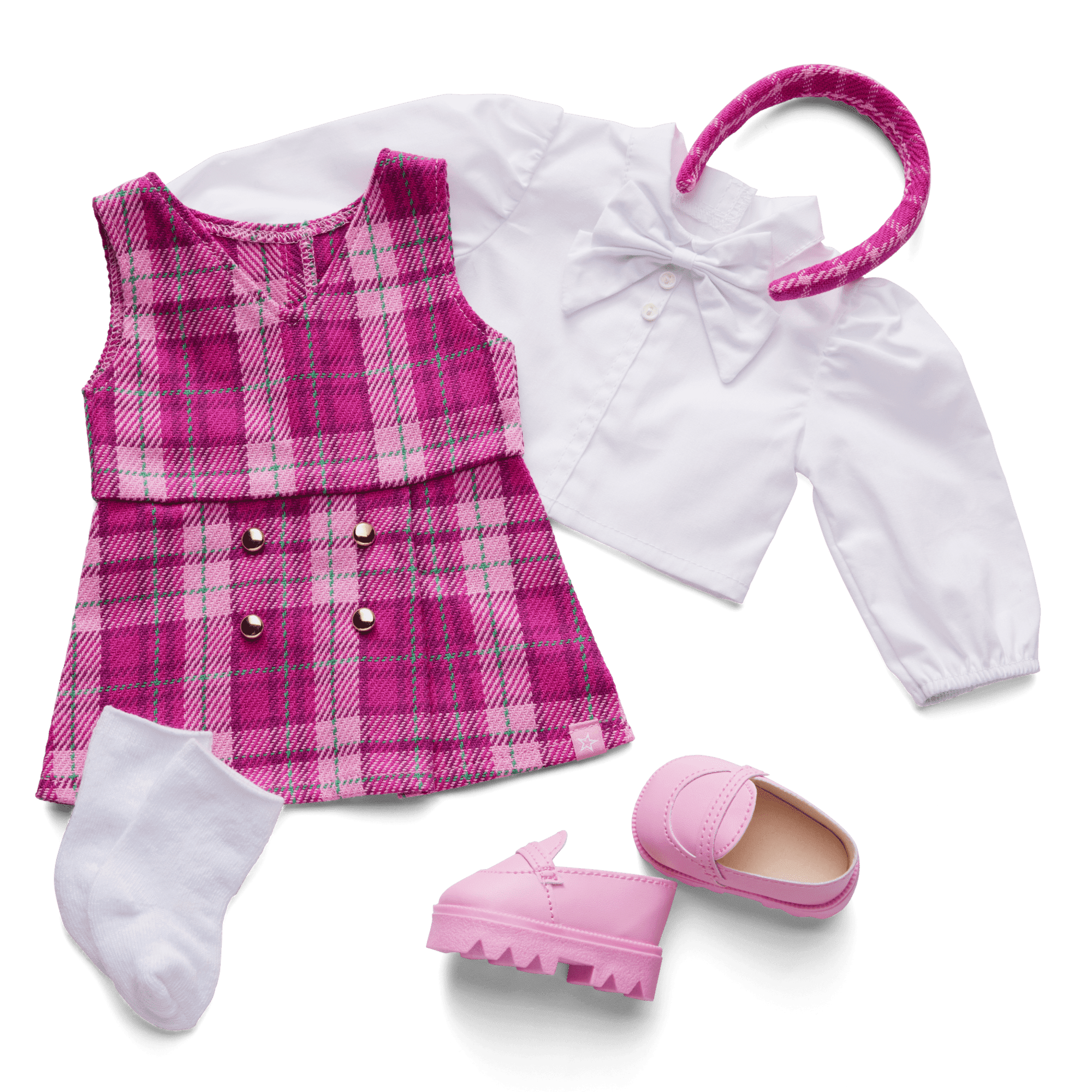 Pink & Preppy Outfit & We Heart Fashion Accessories for 18-inch Dolls