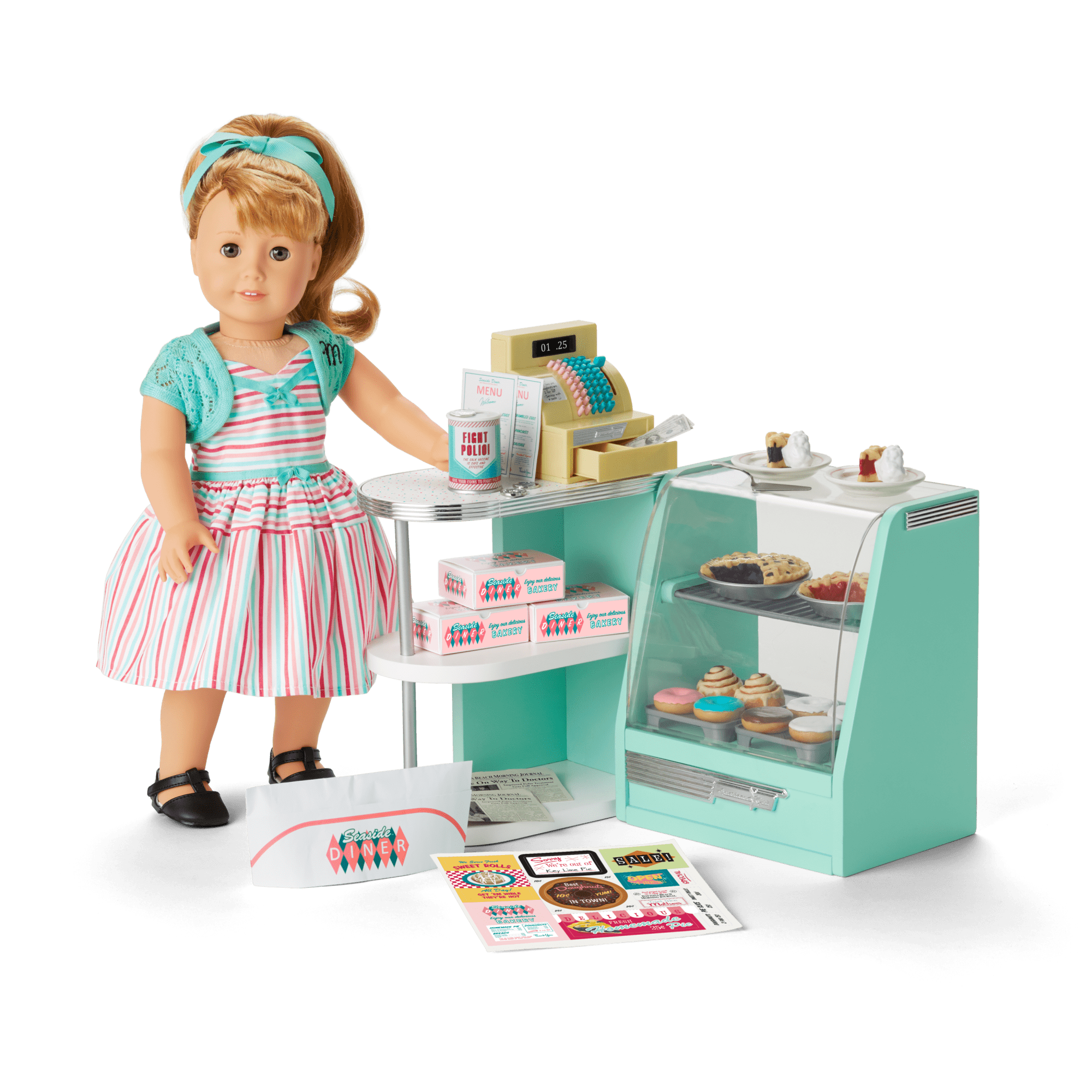 Maryellen’s™ Seaside Diner Bakery Case for 18-inch Dolls (Historical Characters)