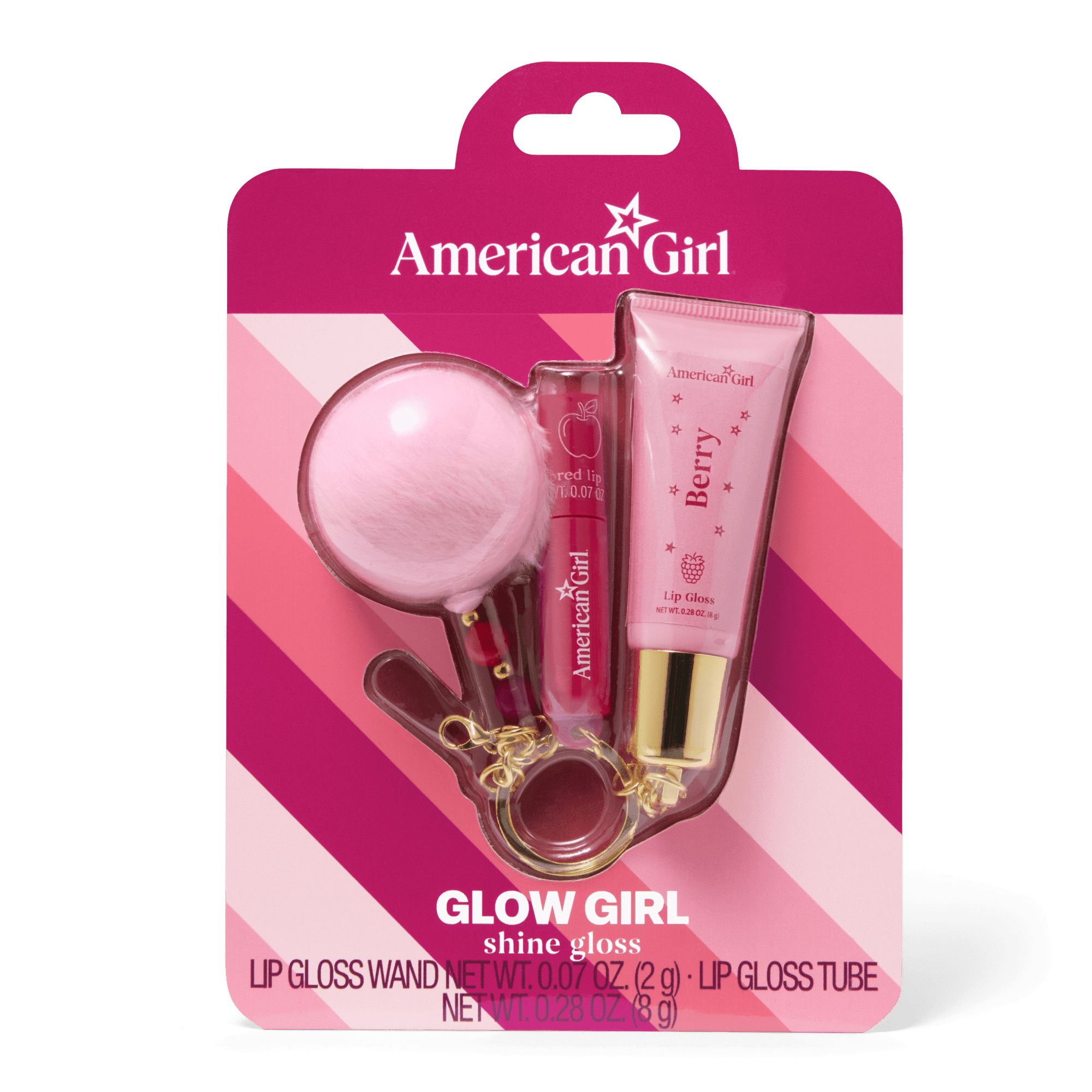 American Girl™ Lip Gloss Keychain Set for Girls