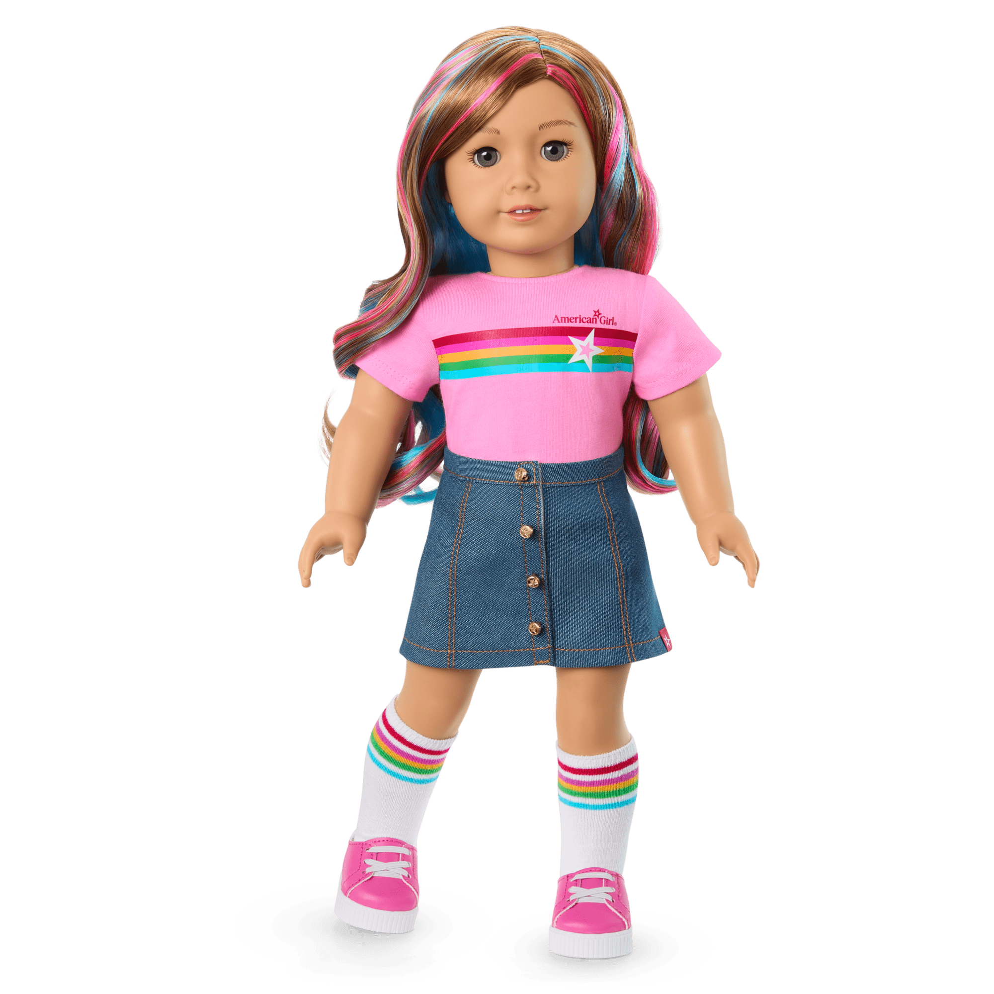 Truly Me™ 18-inch Doll #101 with wavy caramel hair