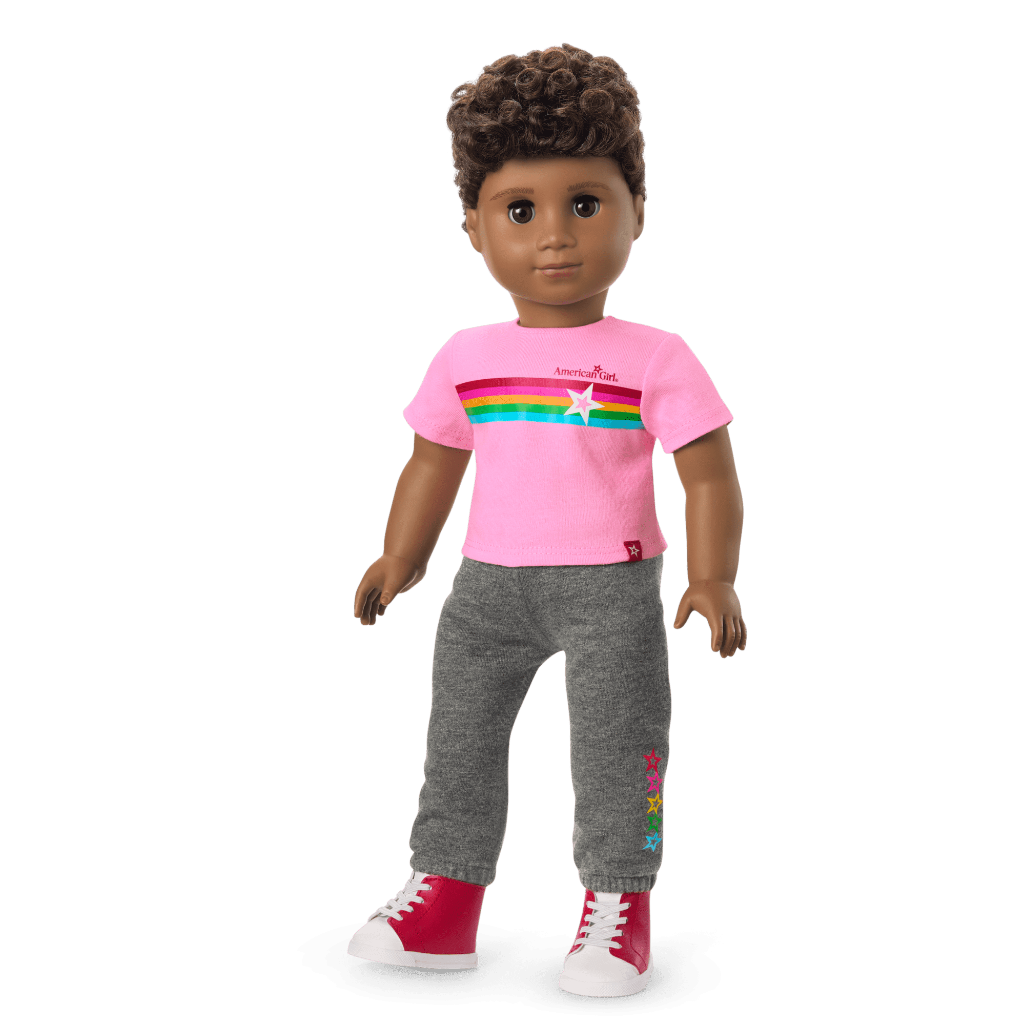 Truly Me™ 18-inch Doll #113 with curly dark-brown hair