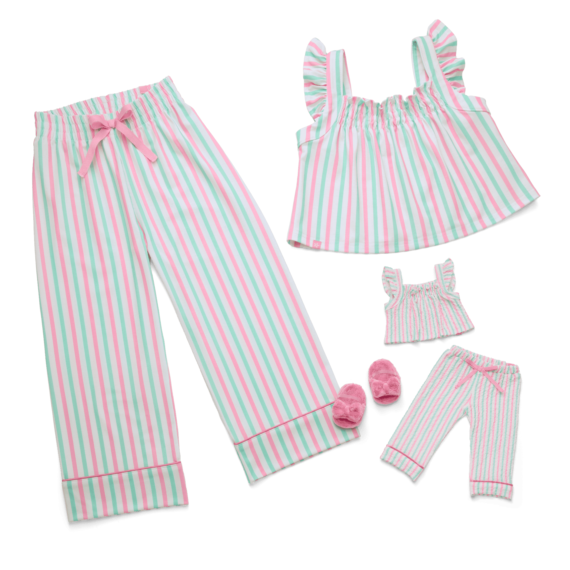Raquel's™ Coastal Stripes Pajamas for 18-inch Dolls (Girl of the Year™ 2026)