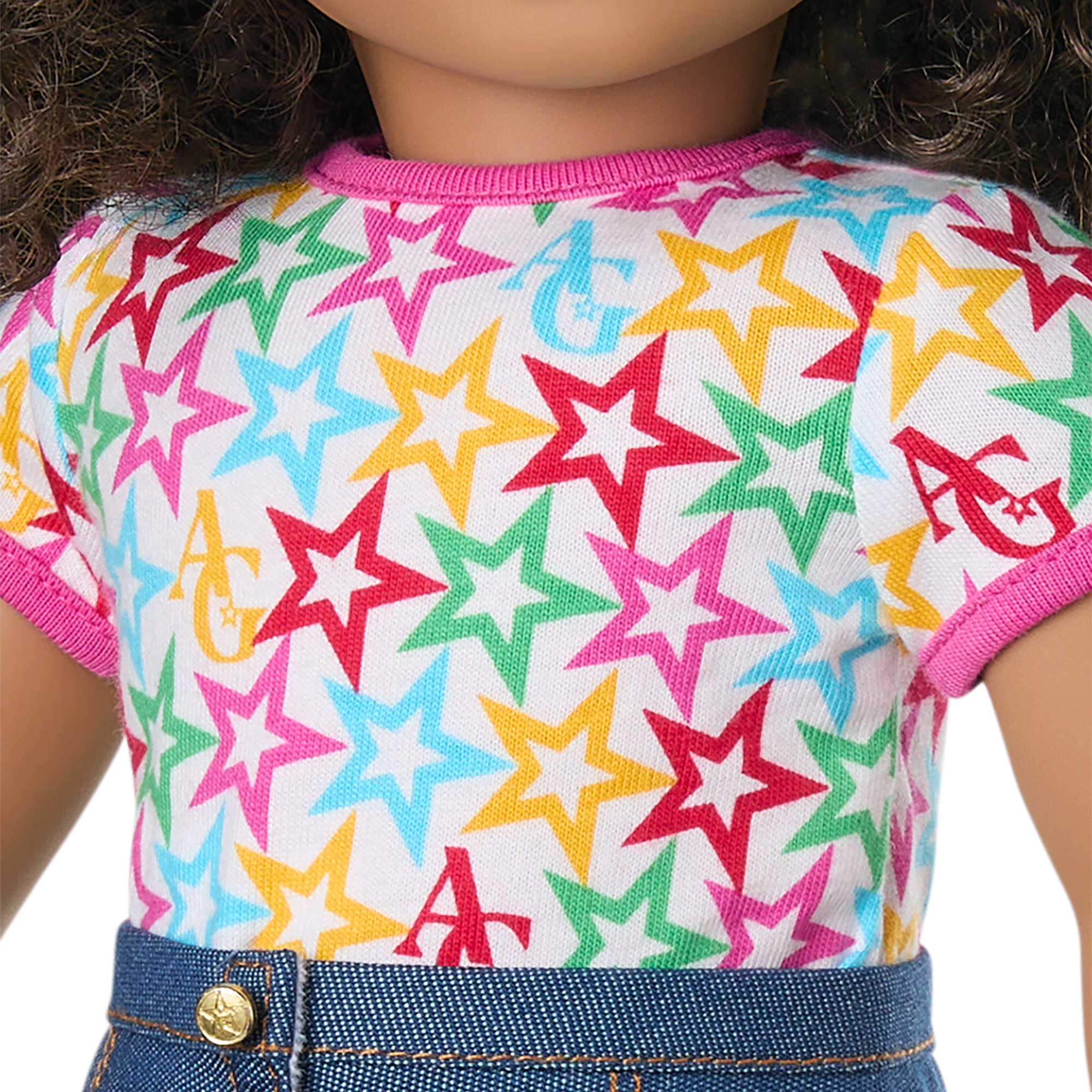Truly Me™ 18-inch Doll #132 with curly dark-brown hair