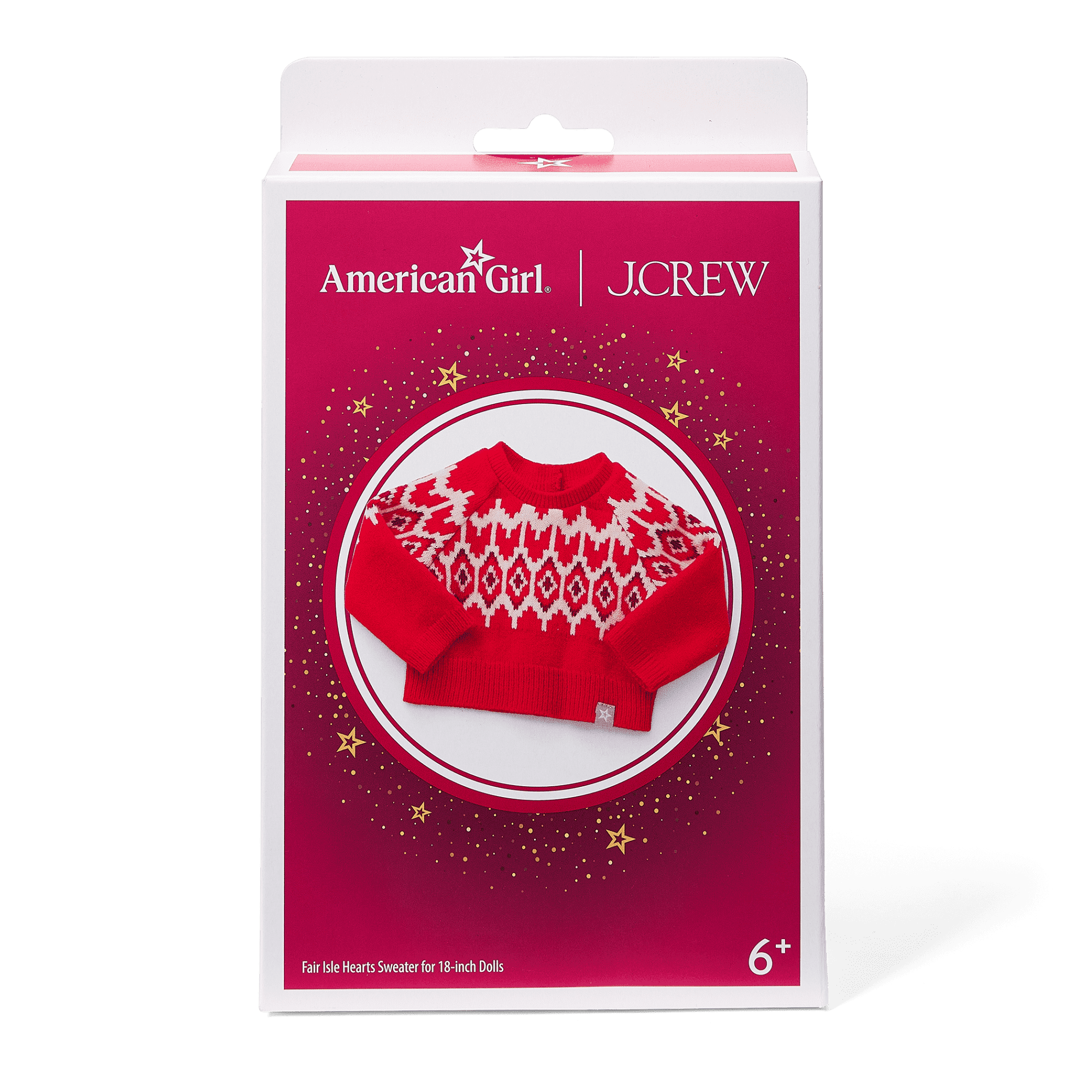 American Girl® x J.Crew Fair Isle Hearts Sweater for 18-inch Dolls