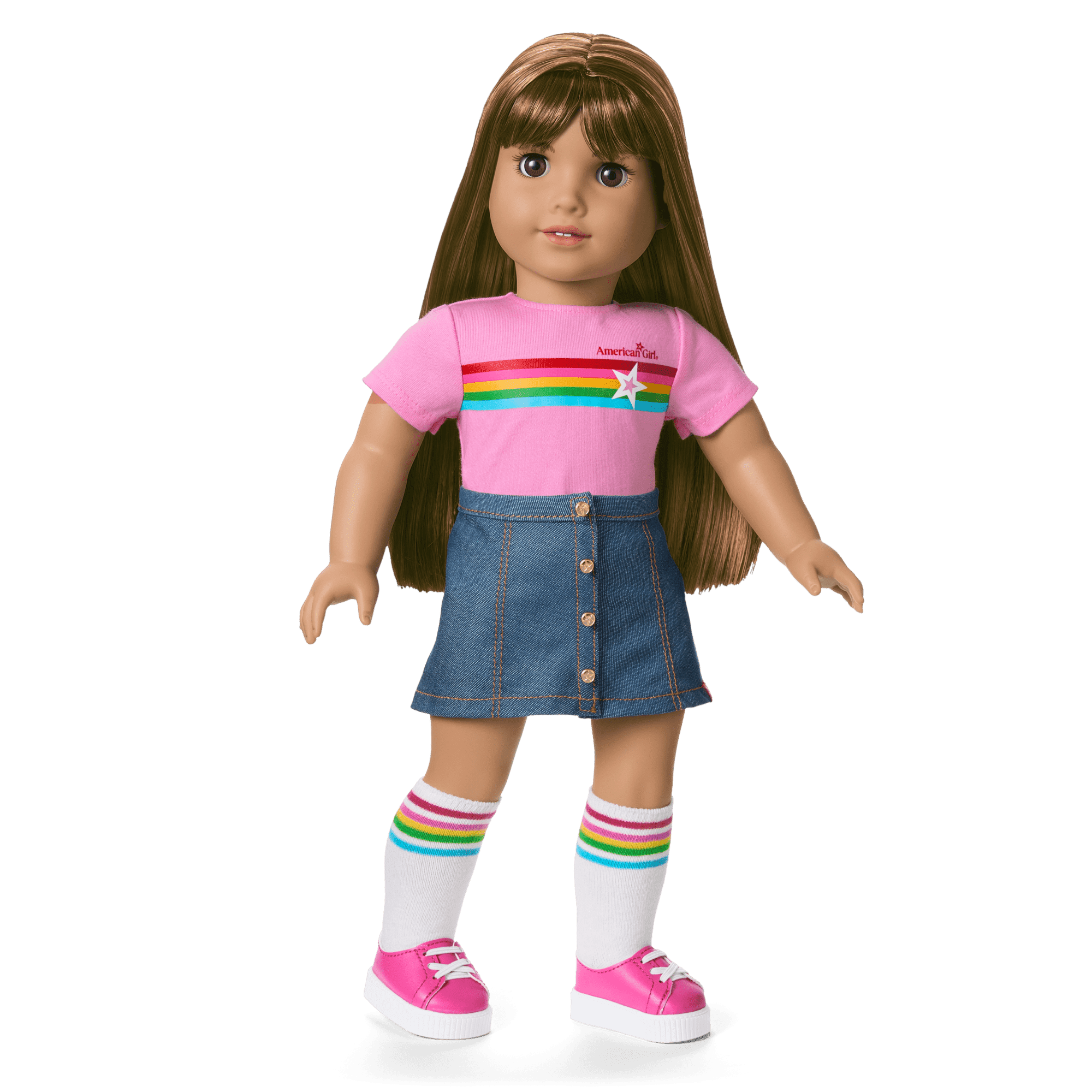 Truly Me™ 18-inch Doll #122 with straight dark-brown hair