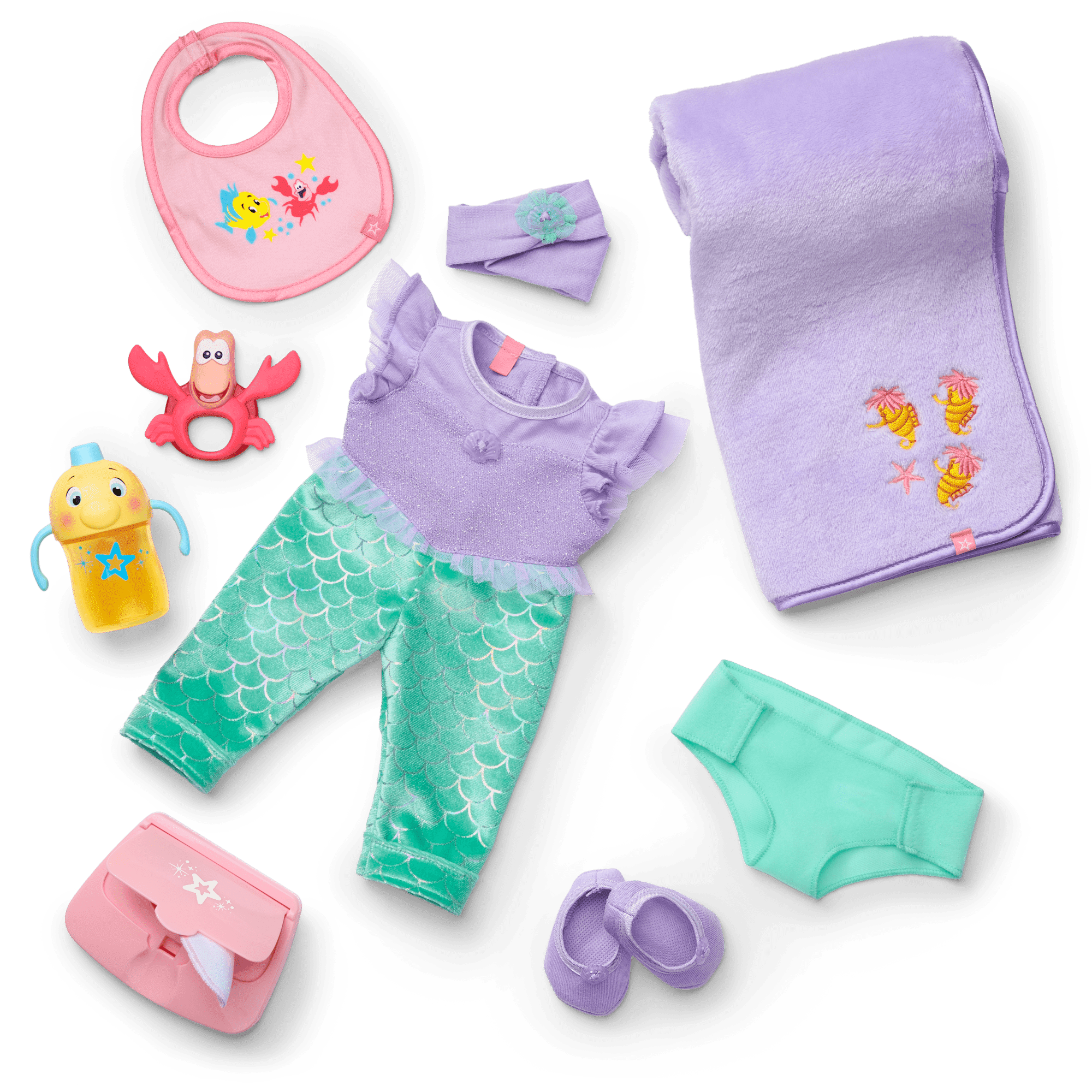 Disney Princess Ariel Cuddle & Care Set with Bitty Baby® Doll by American Girl®