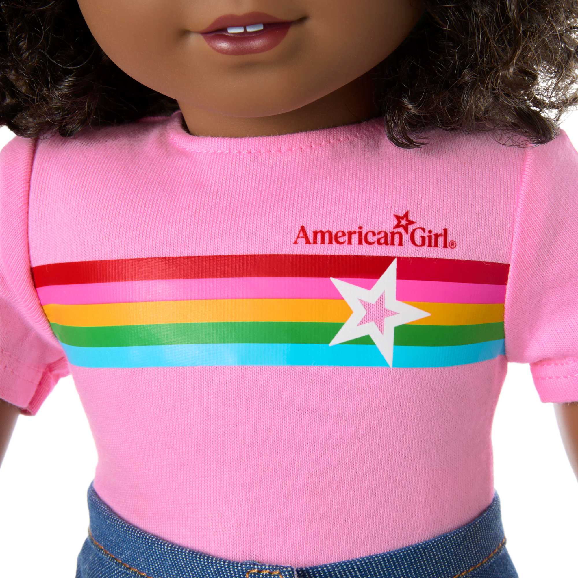 Truly Me™ 18-inch Doll #112 with curly dark-brown hair