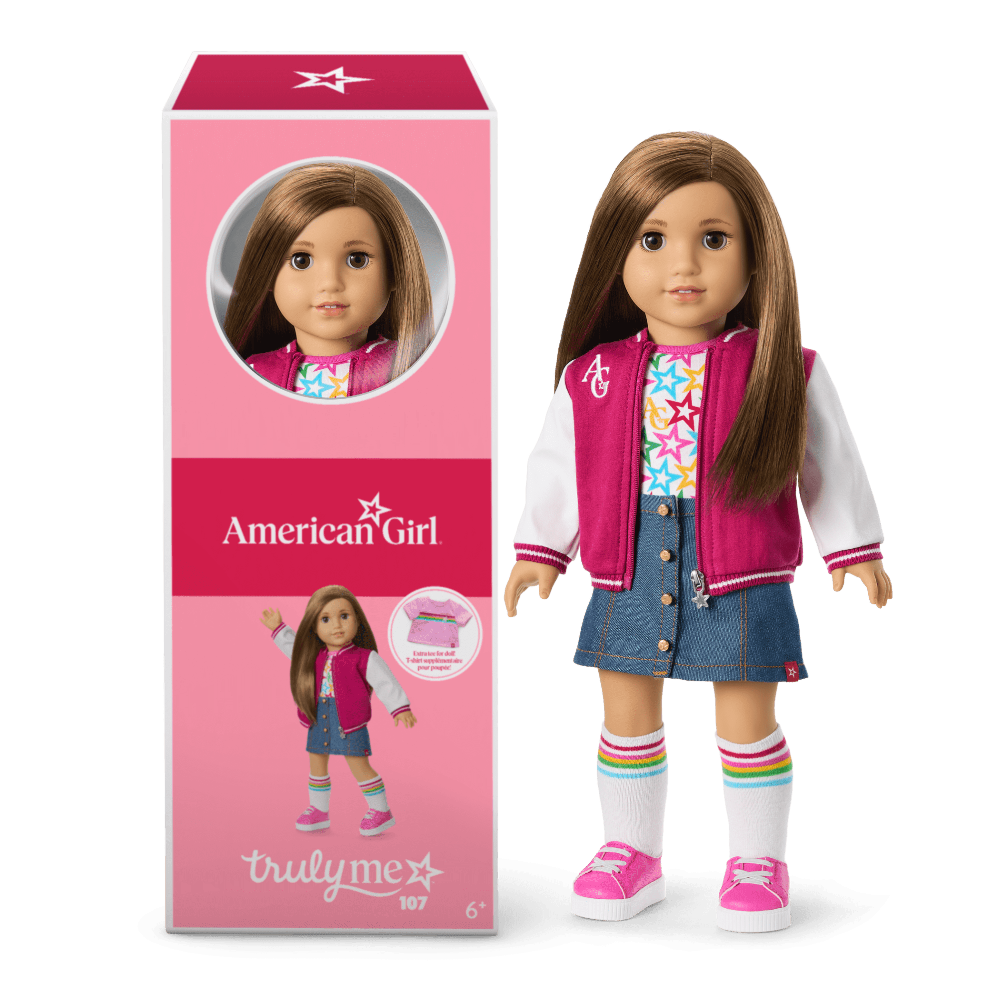 Truly Me™ 18-inch Doll #107 with straight brown hair