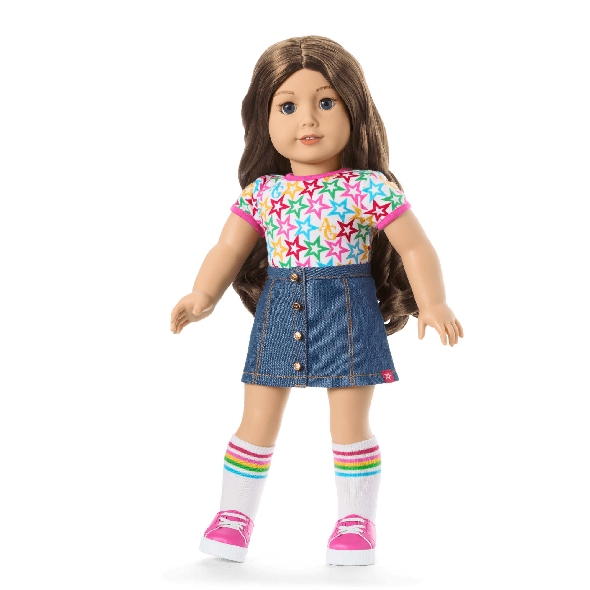 Truly Me™ 18-inch Doll #126 with wavy brown hair