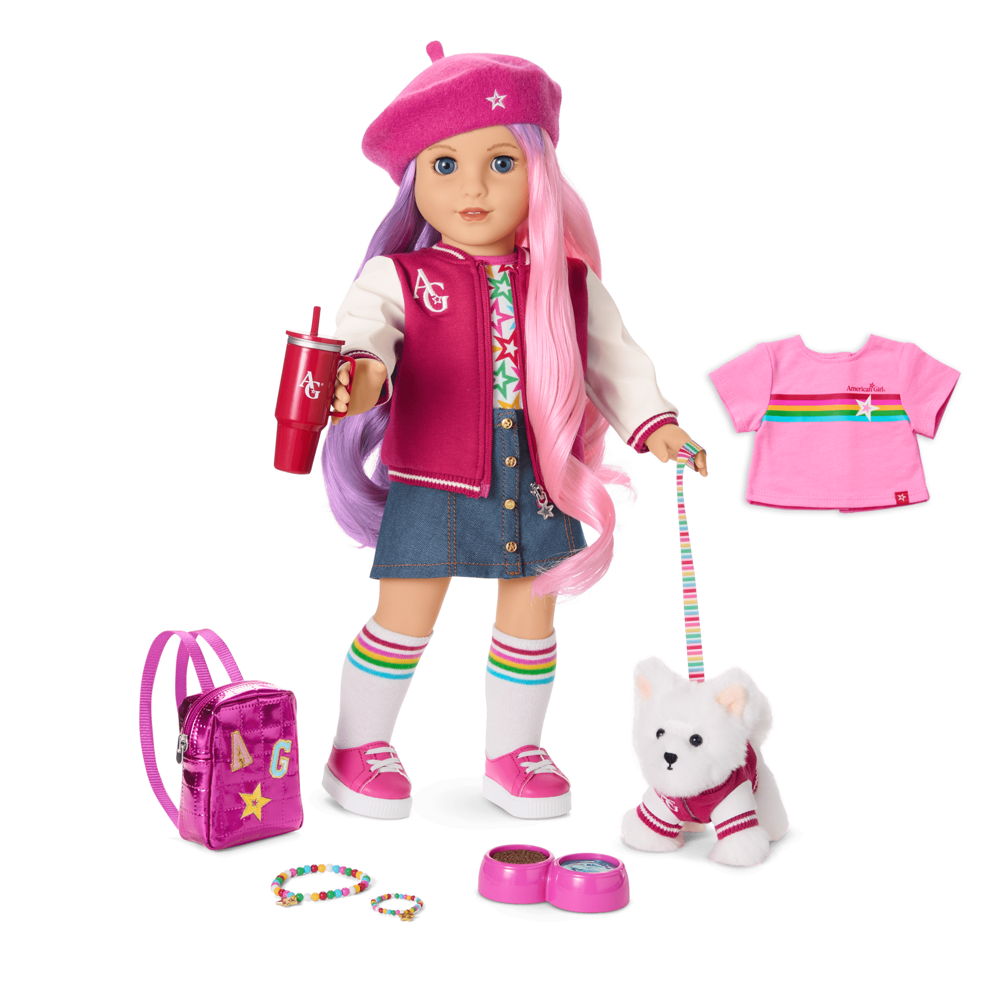 Truly Me™ 18-inch Doll #116, Puppy, Mini Backpack & Accessories AG™ Star Squad Bundle
