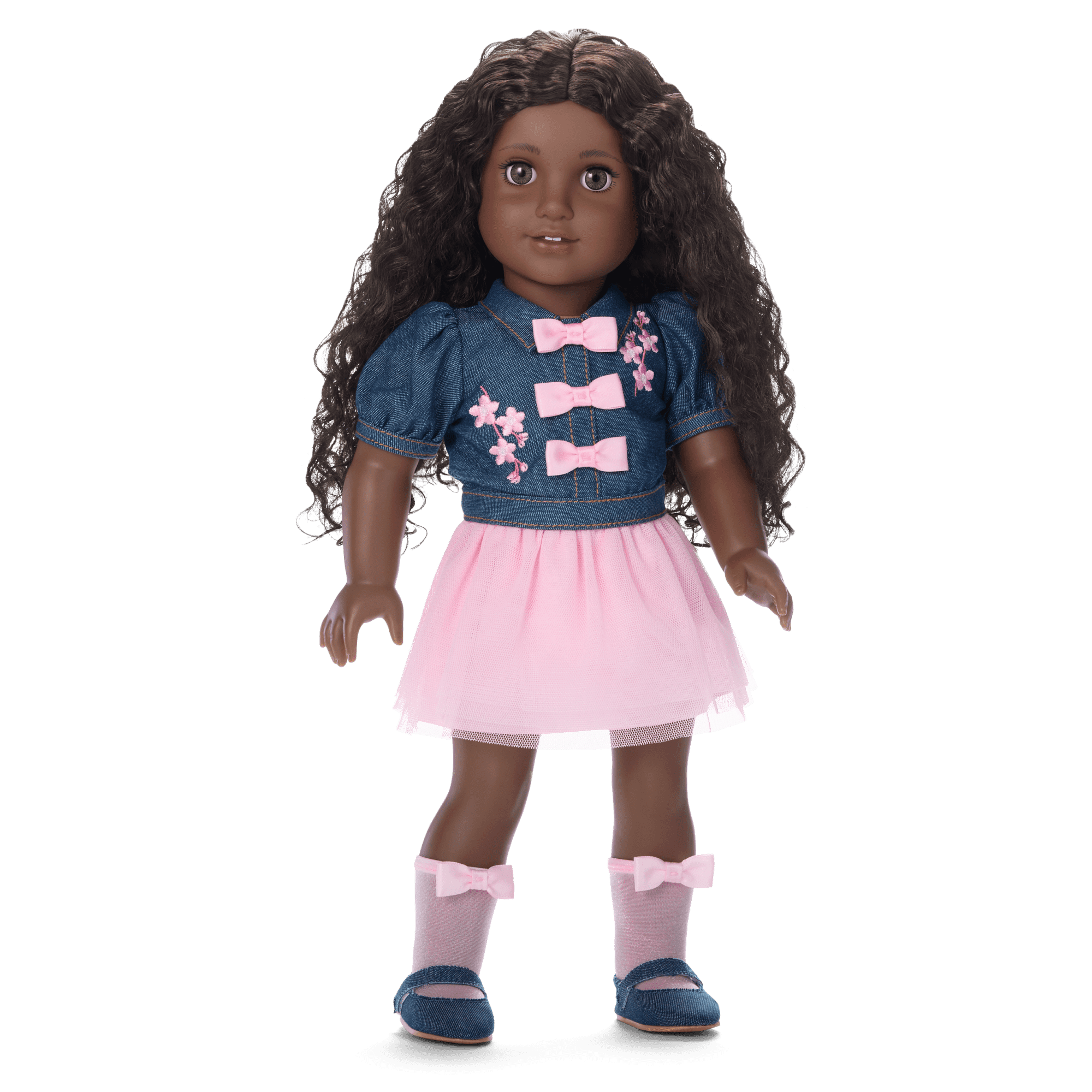 American Girl® x Harlem’s Fashion Row Cherry Blossom Couture Buttoned-Up Bows Top & Skirt for 18-inch Dolls