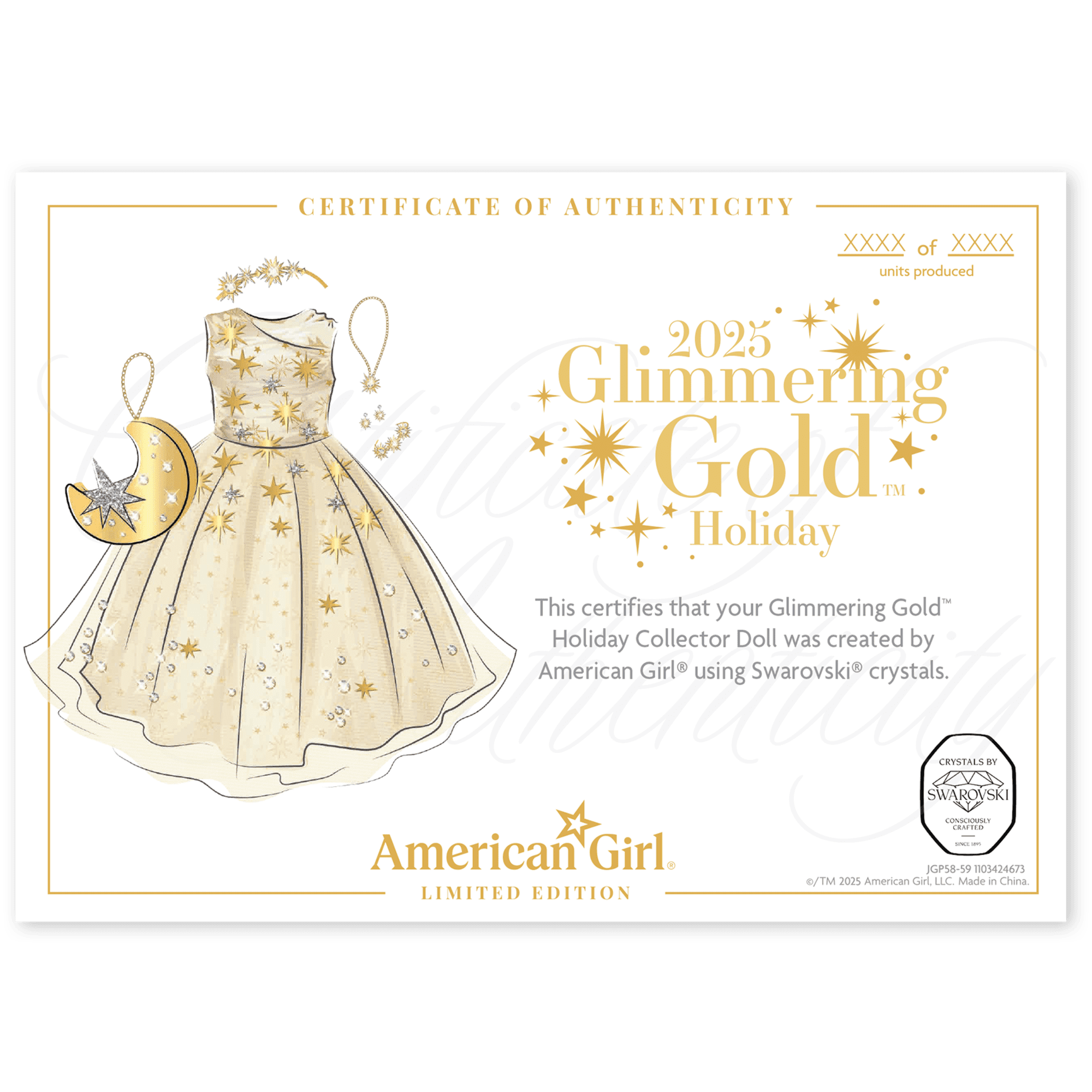 American Girl® 2025 Glimmering Gold™ Holiday Collector Doll