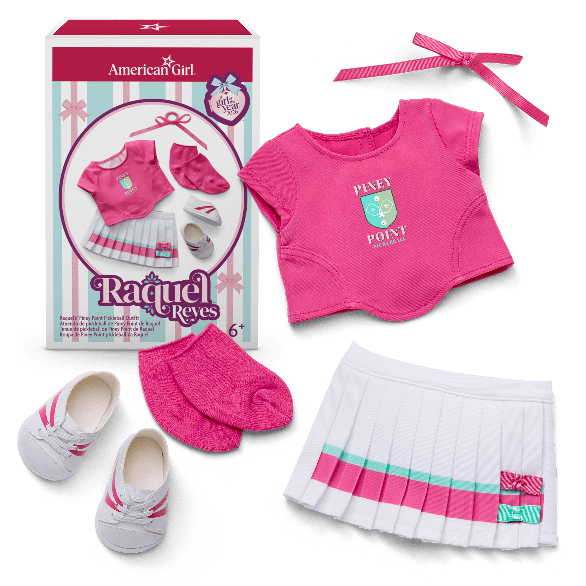 Raquel's™ Piney Point Pickleball Outfit for 18-inch Dolls (Girl of the Year™ 2026)