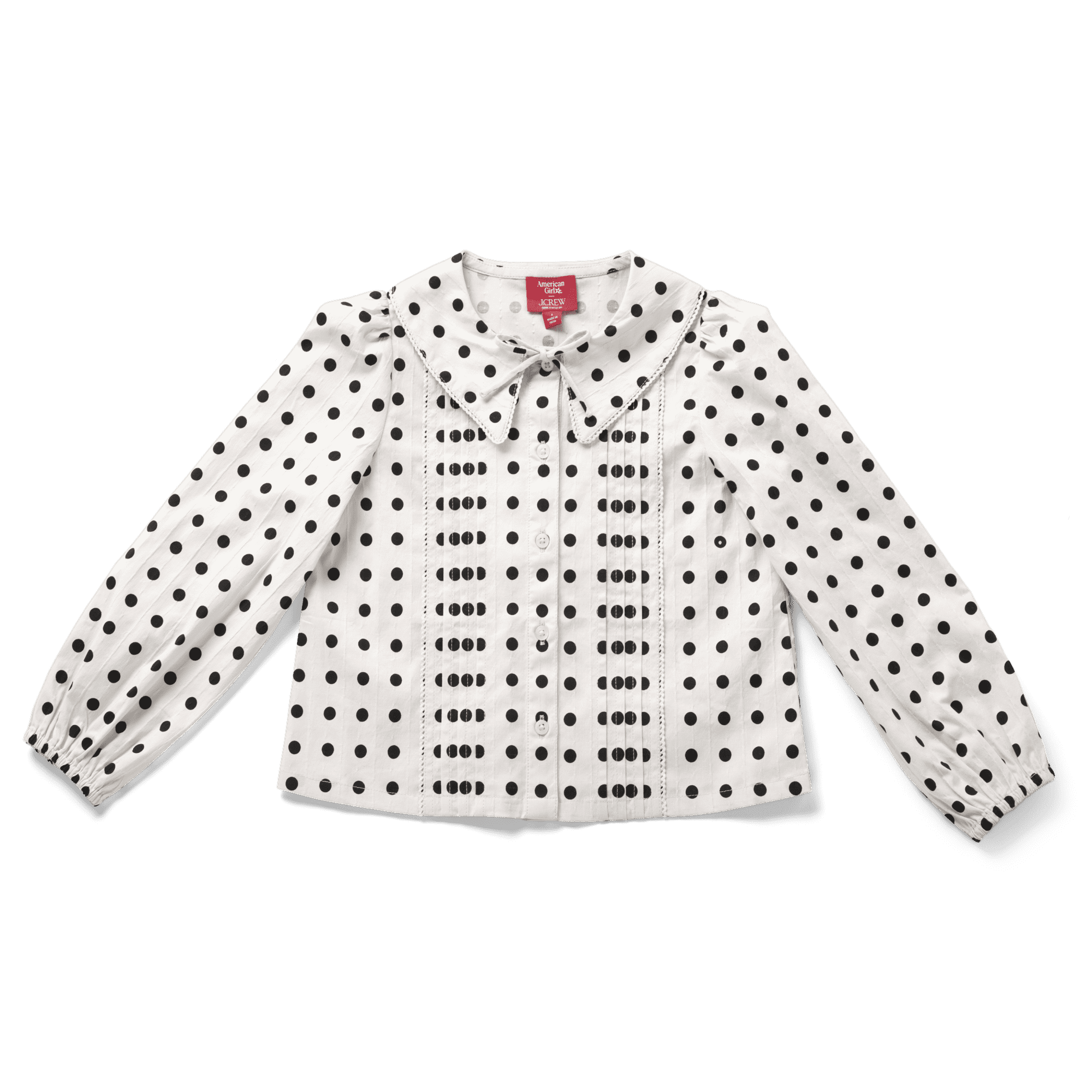 American Girl® x J.Crew Puff-Sleeve Polka-Dot Top for Girls
