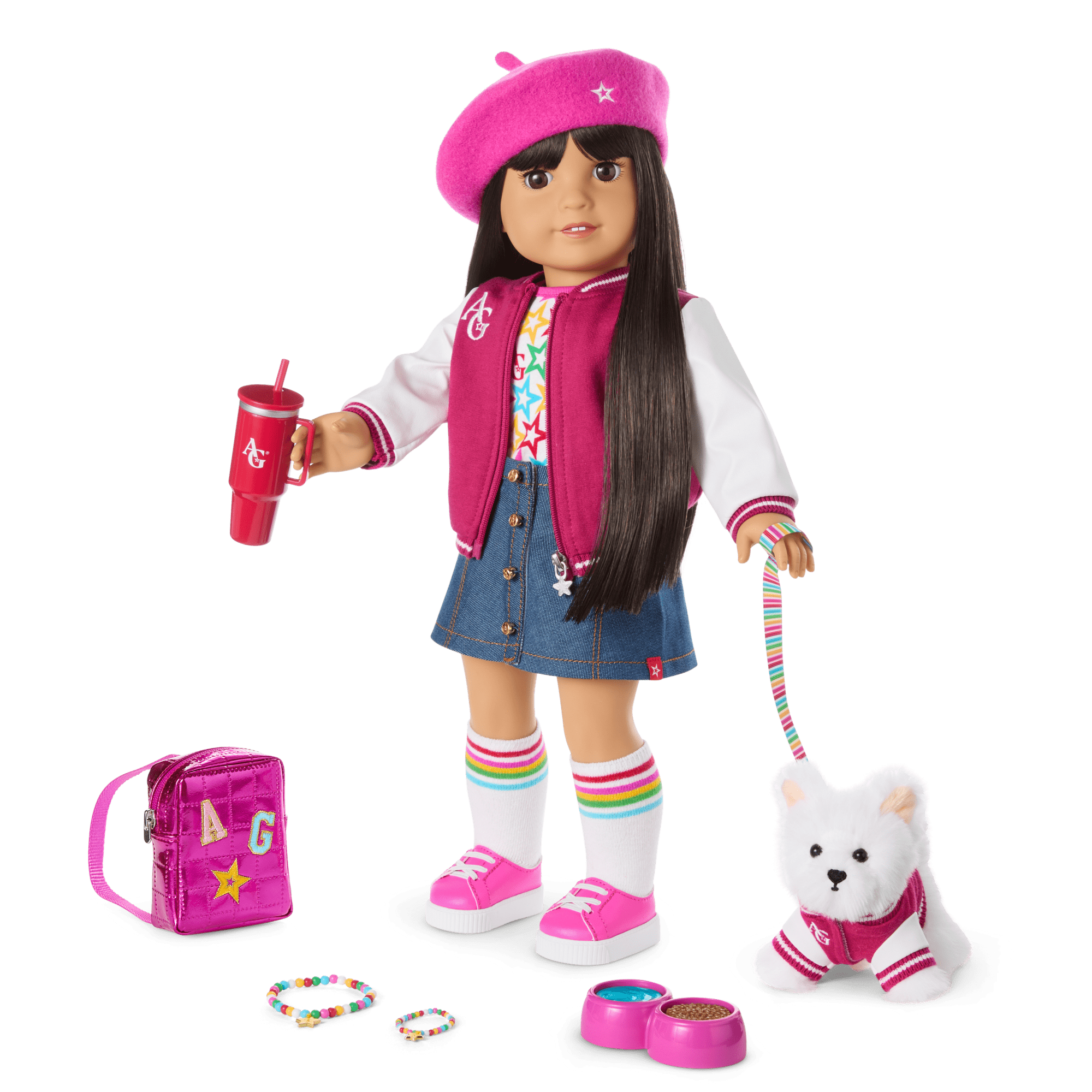 Truly Me™ 18-inch Doll #130, Puppy, Mini Backpack & Accessories AG™ Star Squad Bundle