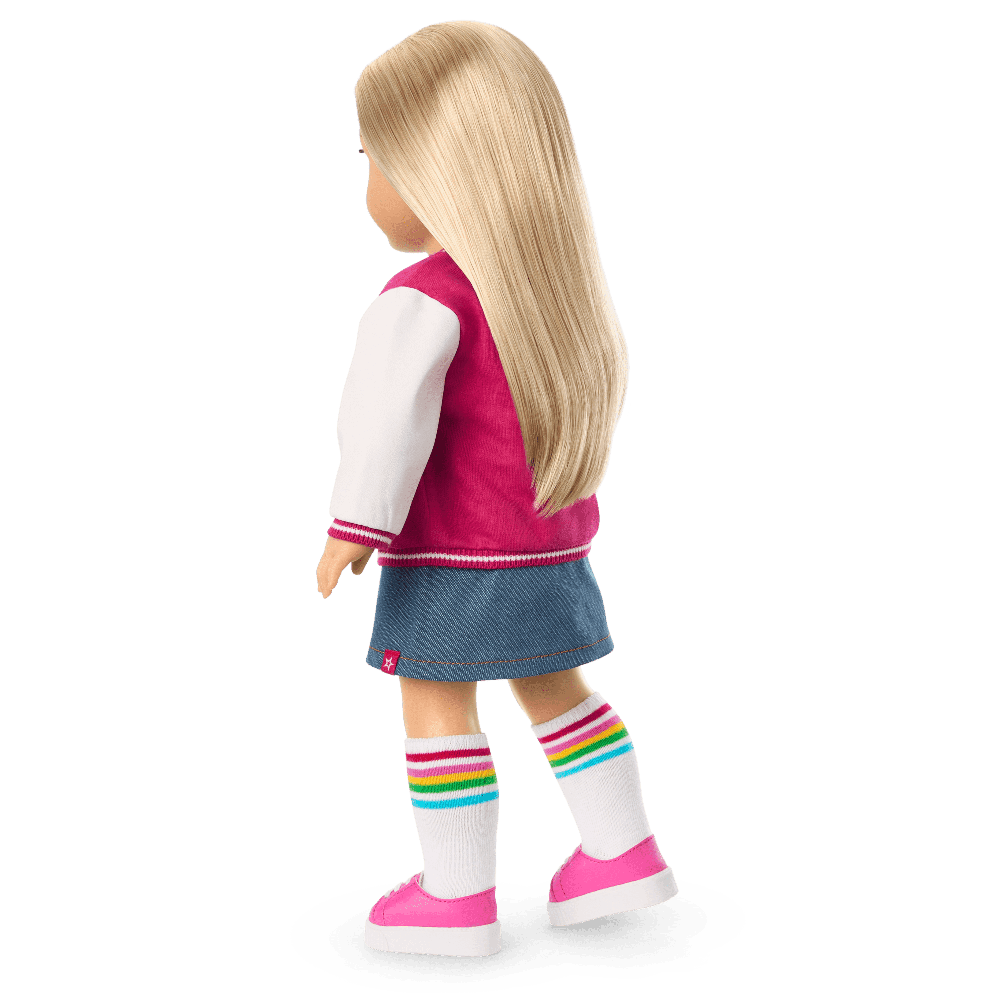 Truly Me™ 18-inch Doll #100 with straight layered blonde hair
