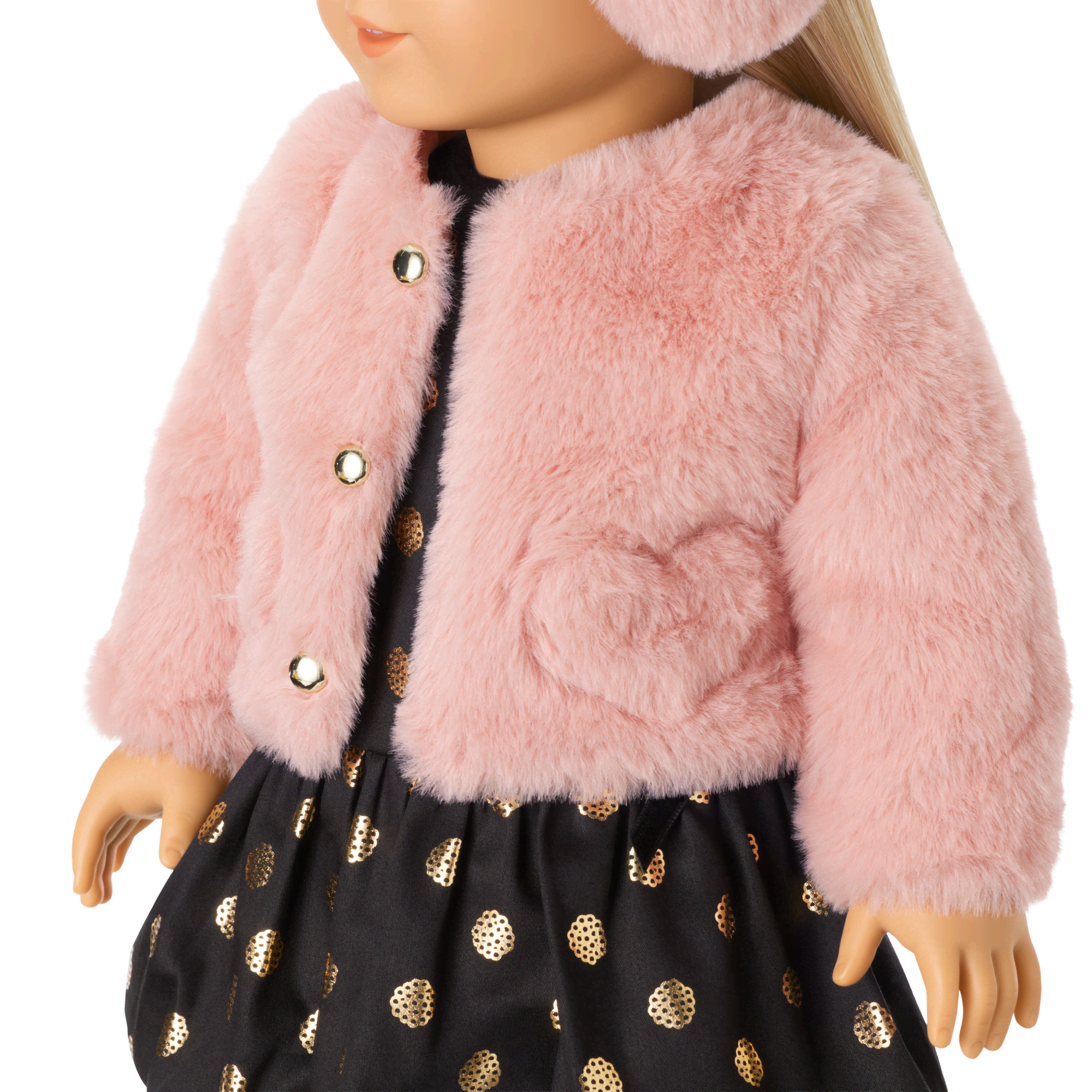 American Girl® x J.Crew Pink Faux-Fur Jacket for 18-inch Dolls