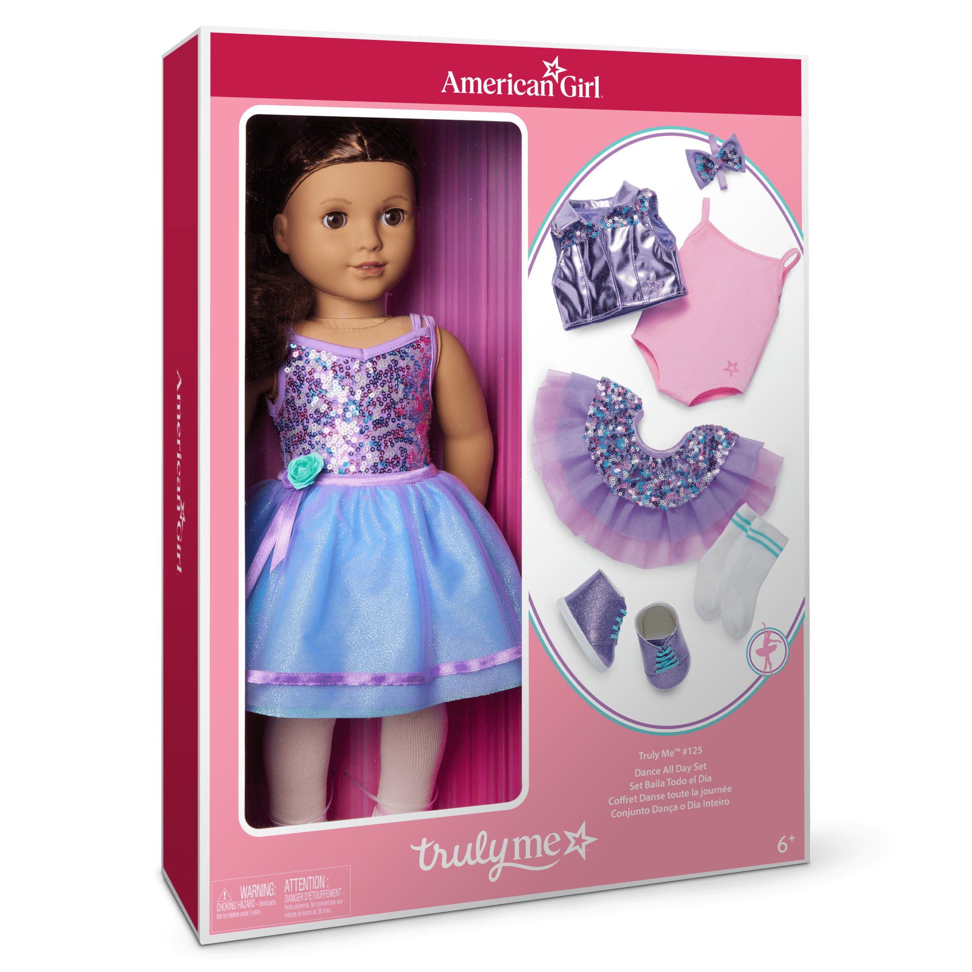 Truly Me™ #117 Doll & Dance All Day Set with wavy dark-brown hair