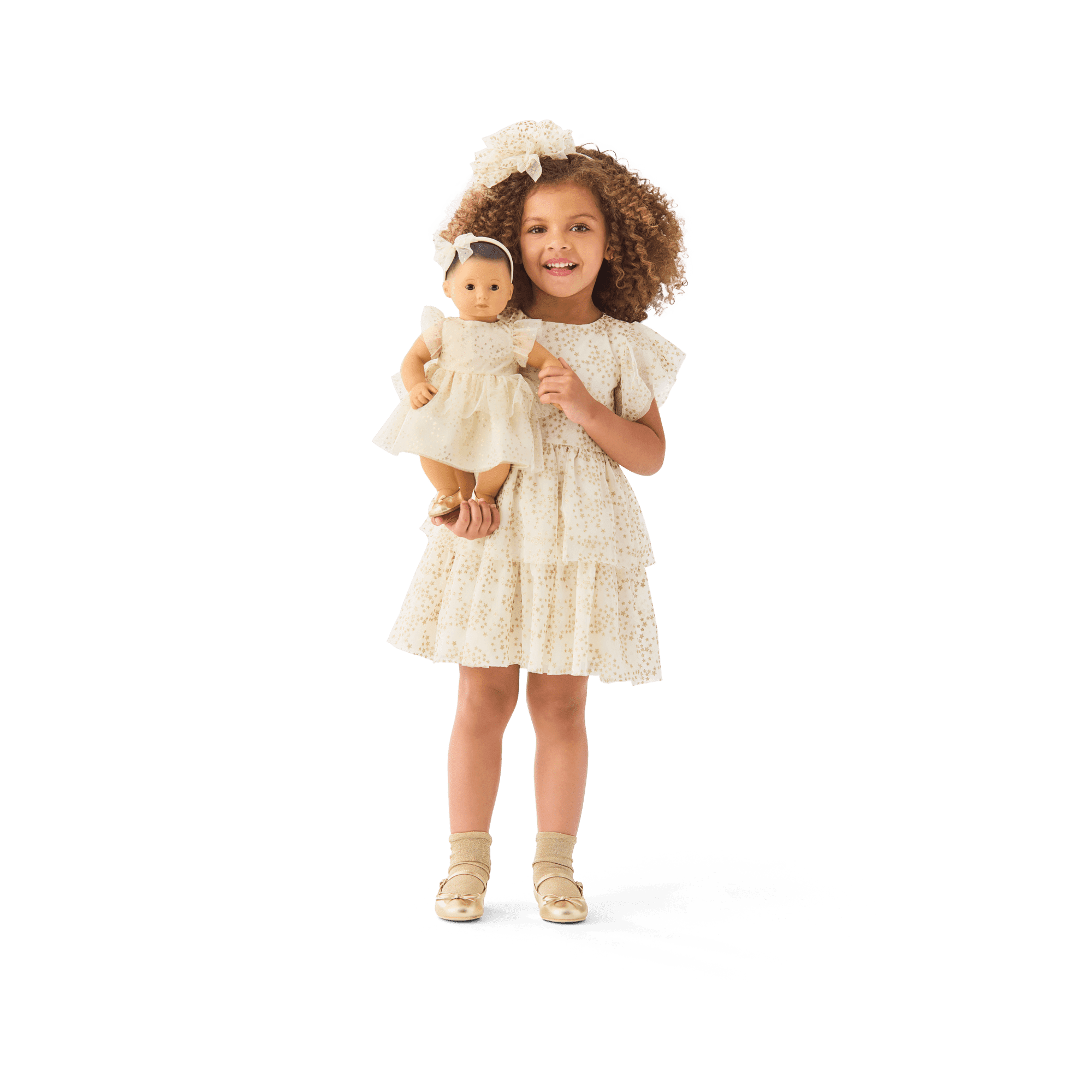 American Girl® x Janie and Jack Sparkly Cream Celebration Dress for Little Girls &